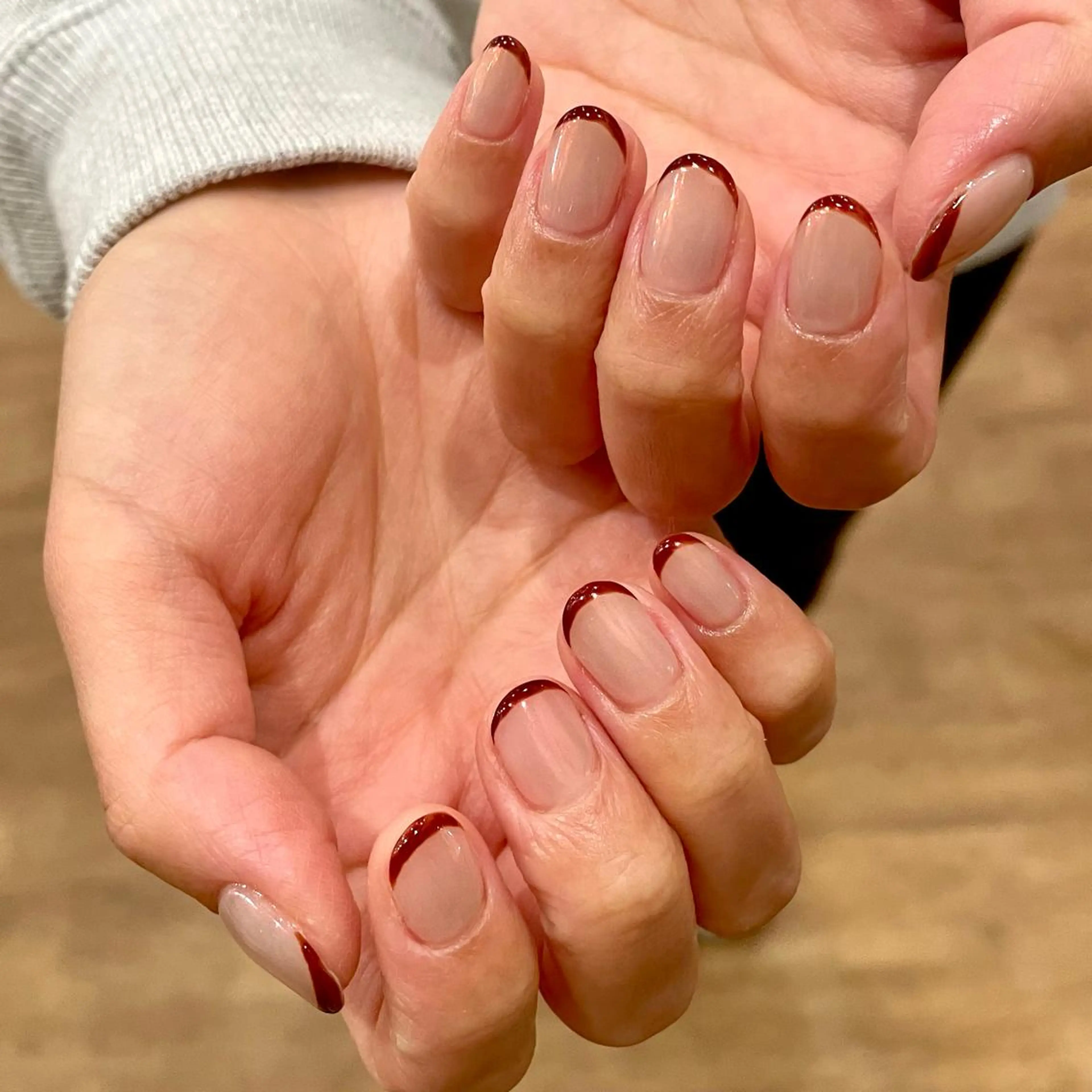 ネイル オーロラネイル フレンチネイル 丹(TAN.) akariのネイルデザイン