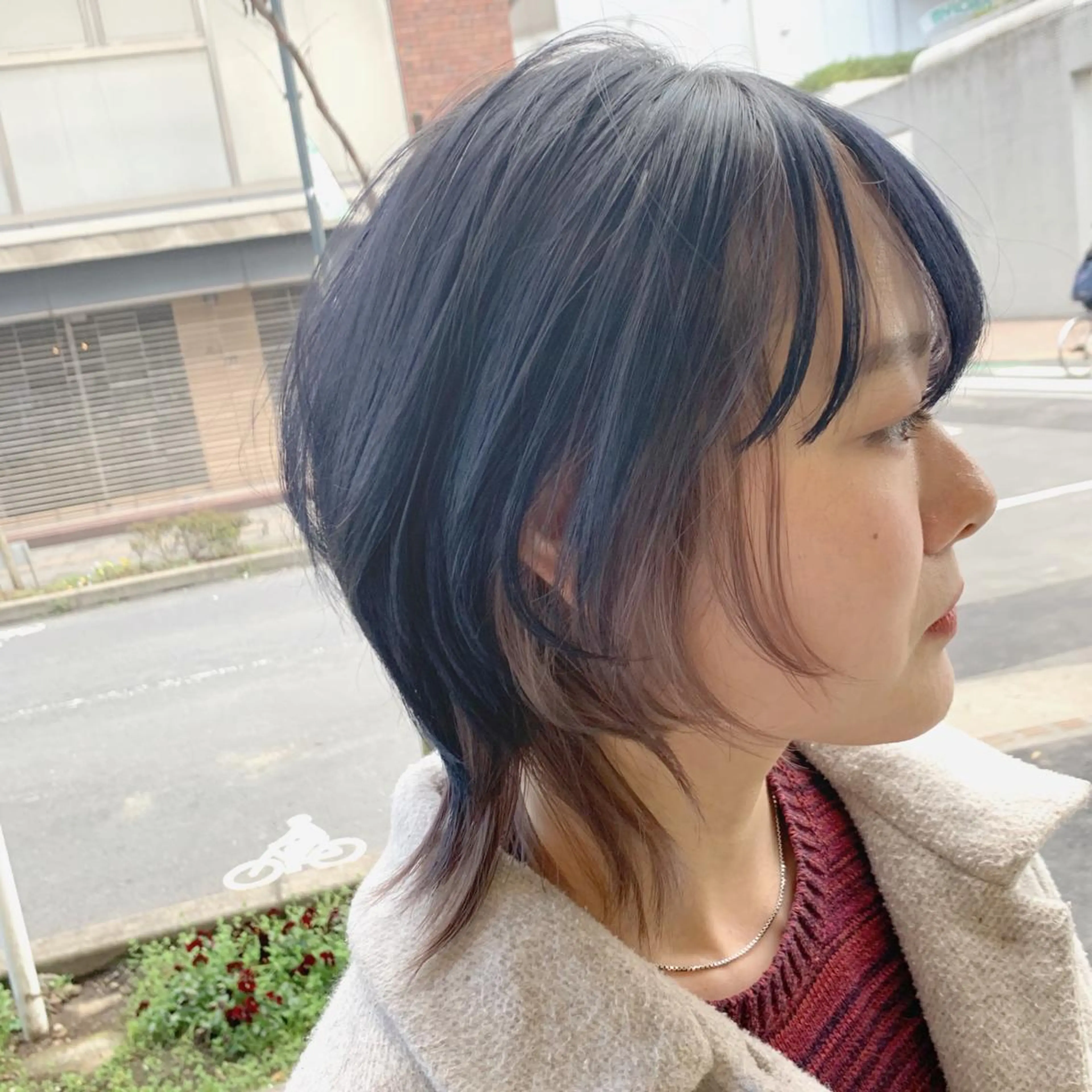 ショート カラー バレイヤージュ ハイライトカラー ハイライト レイヤーカット ショートヘア ヘアカラー circus by KENJE 町田店のヘアスタイル