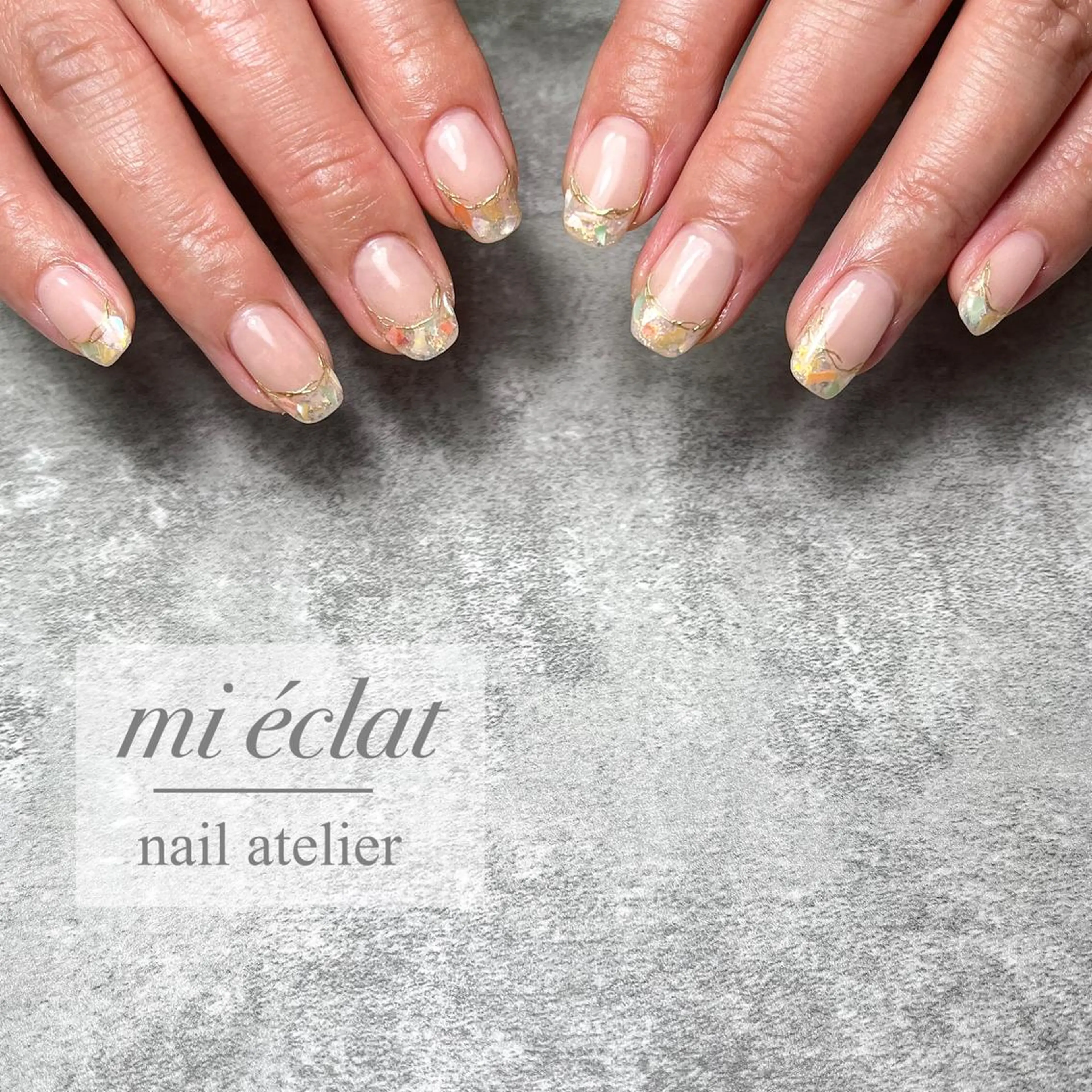 ネイル アートネイル ブラウン チークネイル フラワーネイル フレンチネイル mi éclat ミ　エクラのネイルデザイン