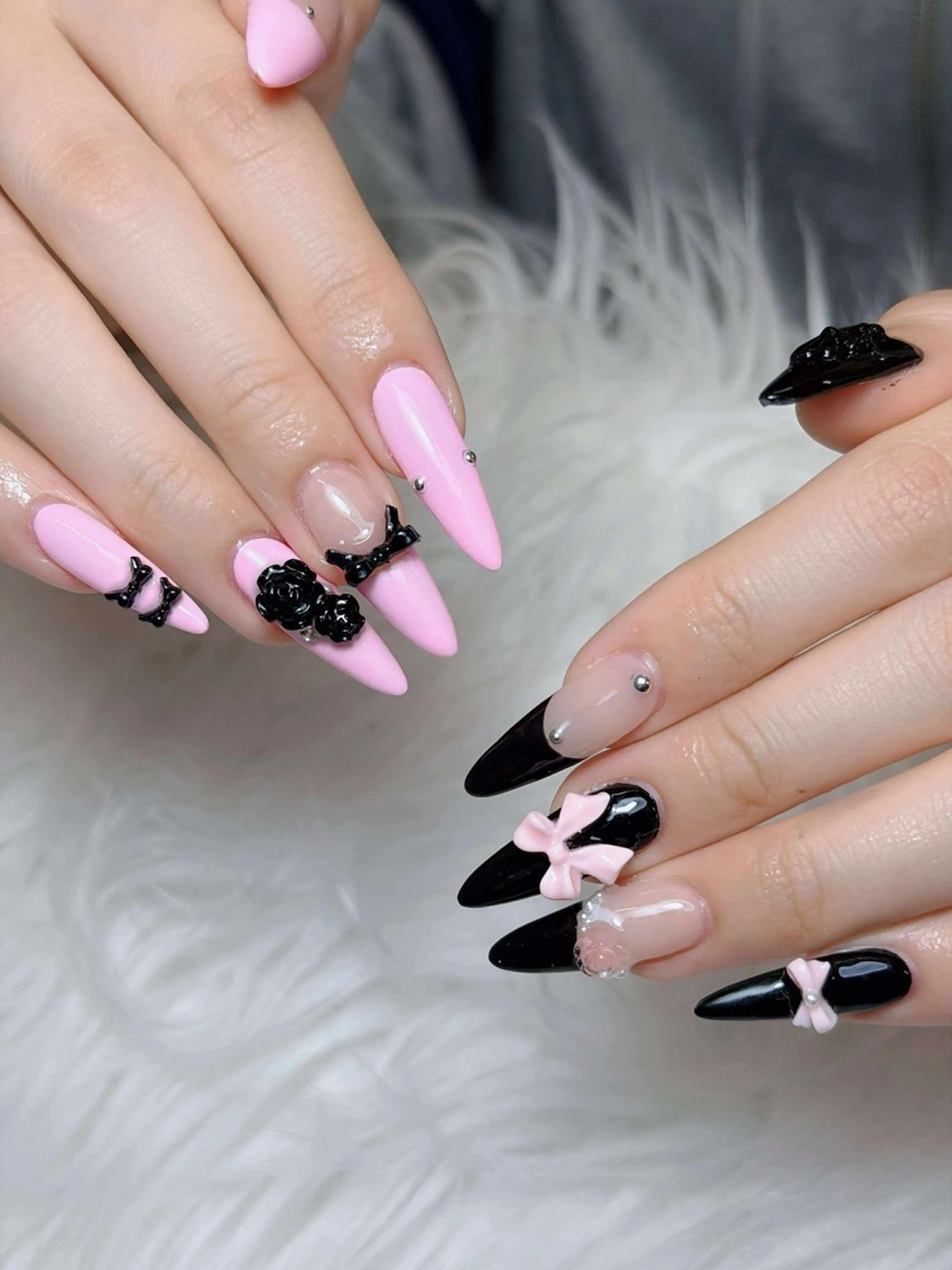 ネイル オーロラネイル チークネイル 長さ出し フレンチネイル ハロウィン ハンドネイル Lumi Nail 新大久保3‘のネイルデザイン