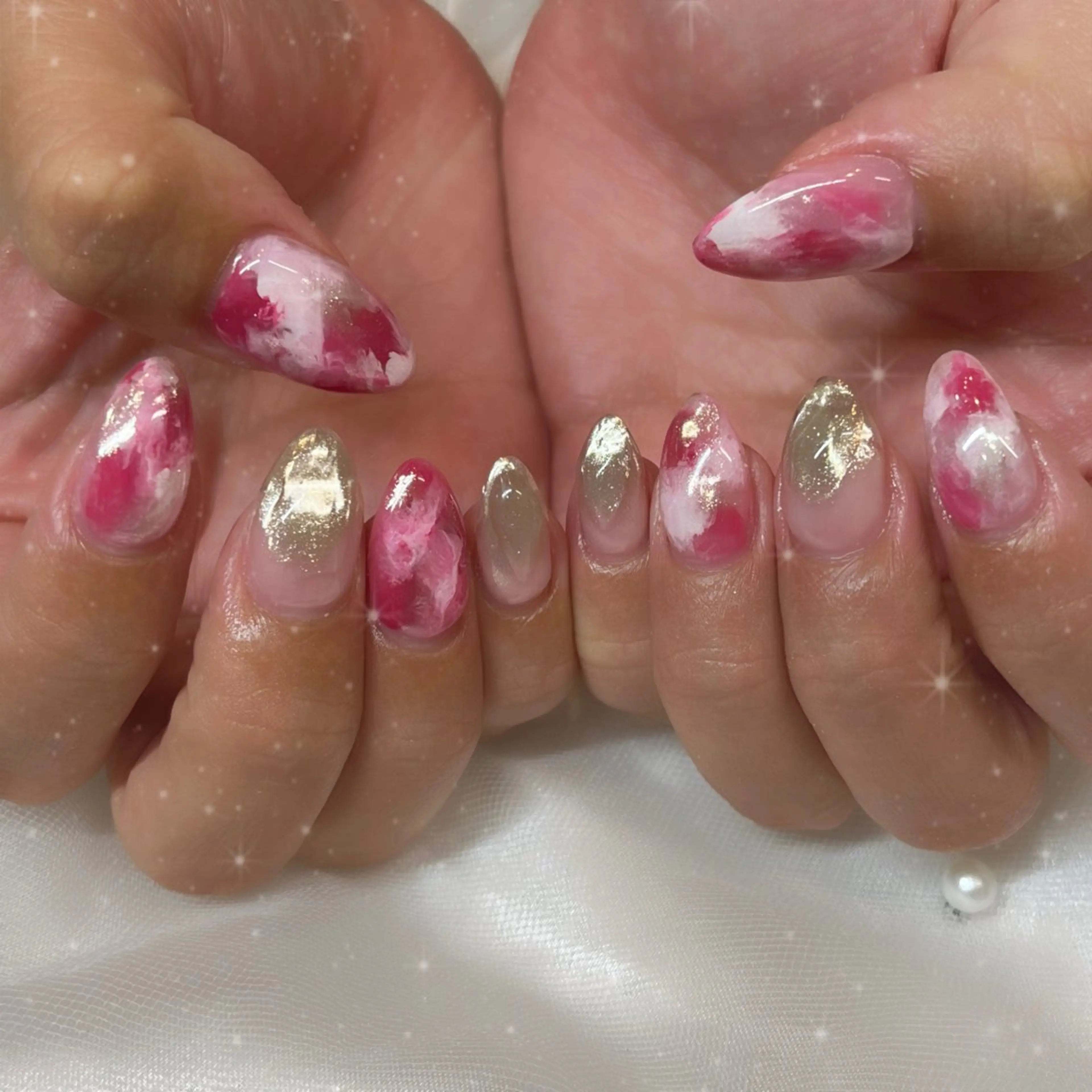 ネイル ピンク ハンドネイル ブルーデイジー栄本店所属・BlueDaisy 栄本店のネイルデザイン