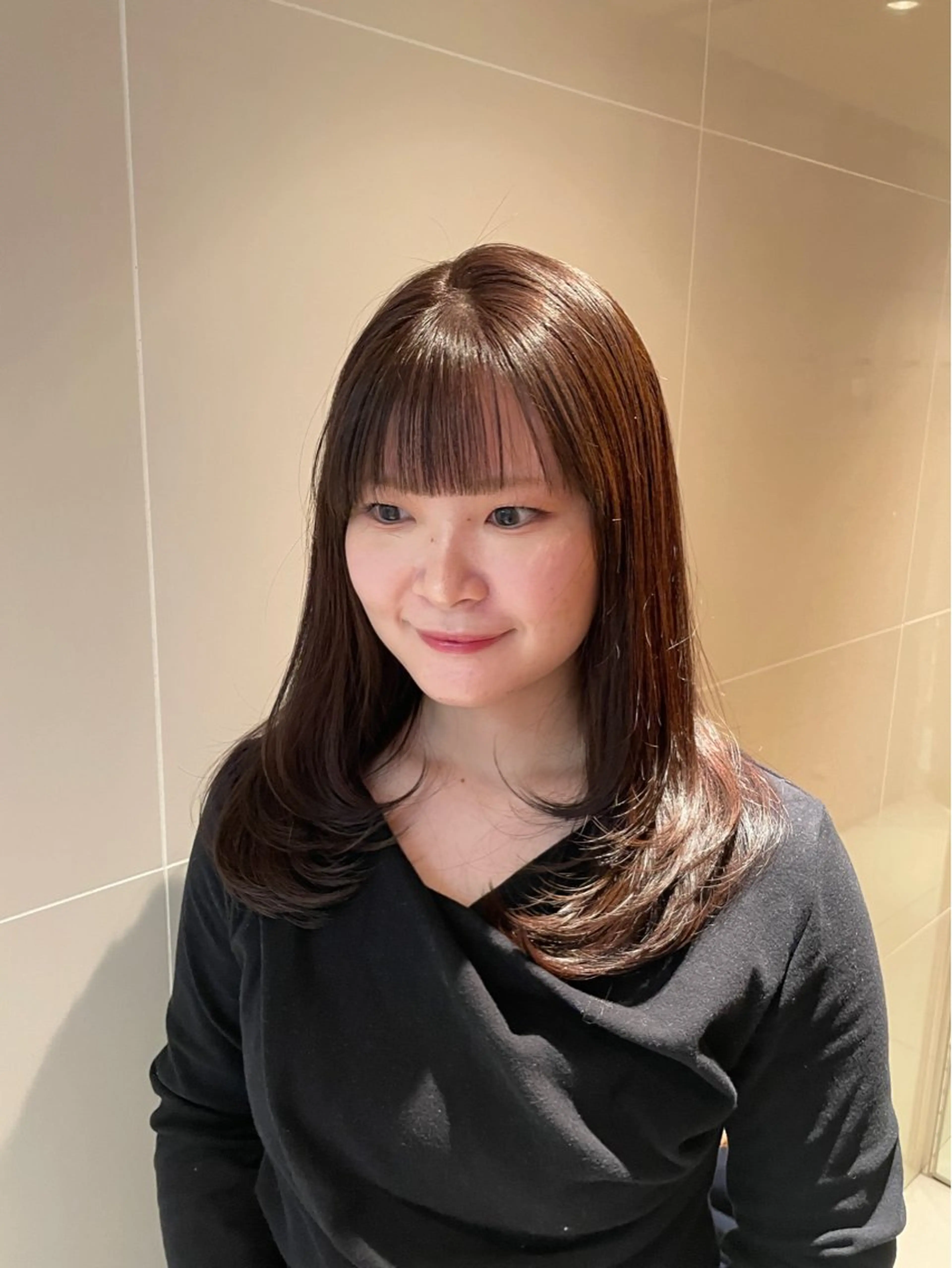 ミディアム カラー ミディアムレイヤー レイヤーカット カット ヘアカラー トリートメント 縮毛矯正/レイヤー 🌙児玉光瑠のヘアスタイル