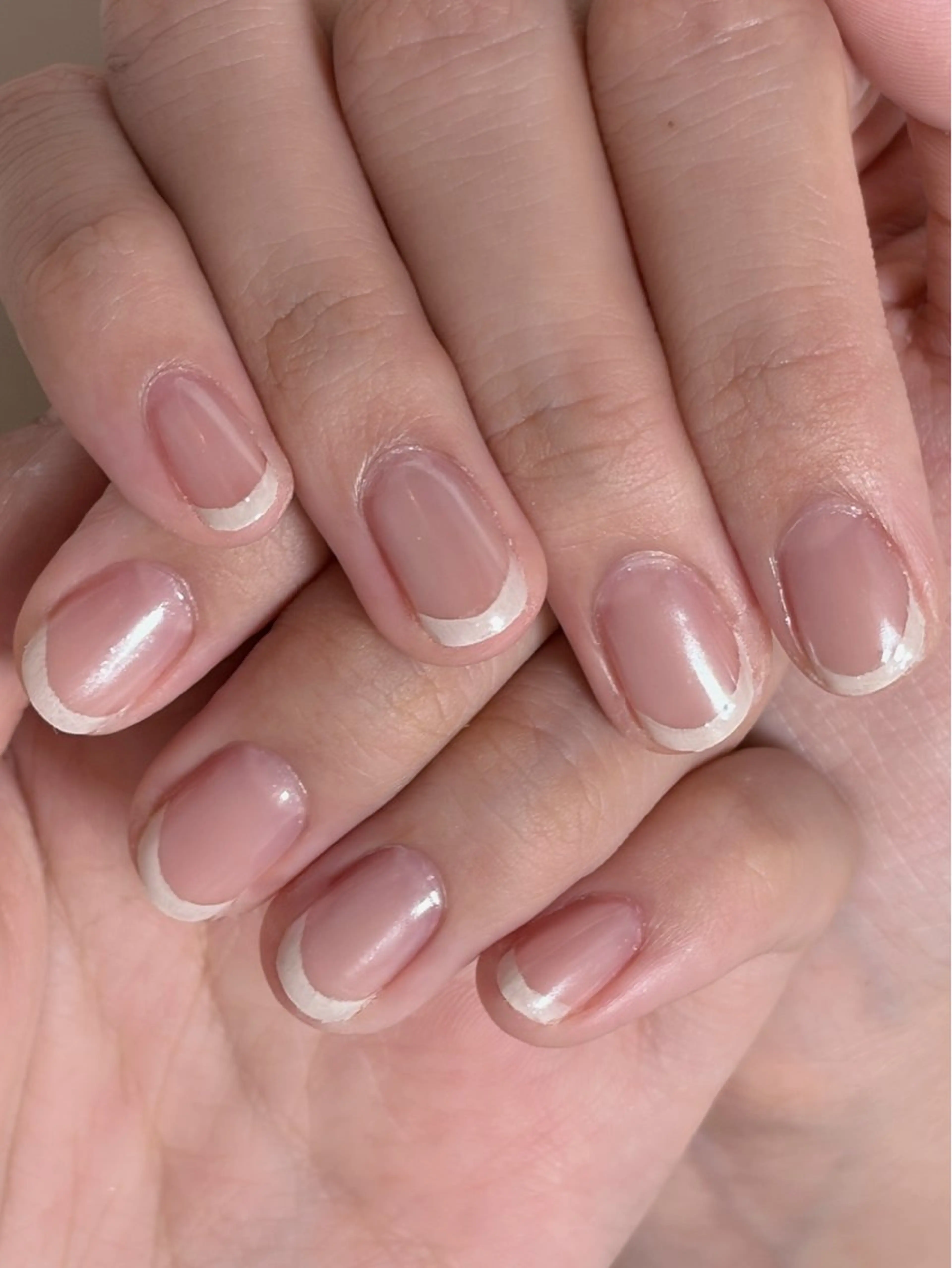 ネイル フレンチネイル ジェルネイル 韓国ネイル ミラーネイル シンプルネイル ハンドネイル haku mioのネイルデザイン