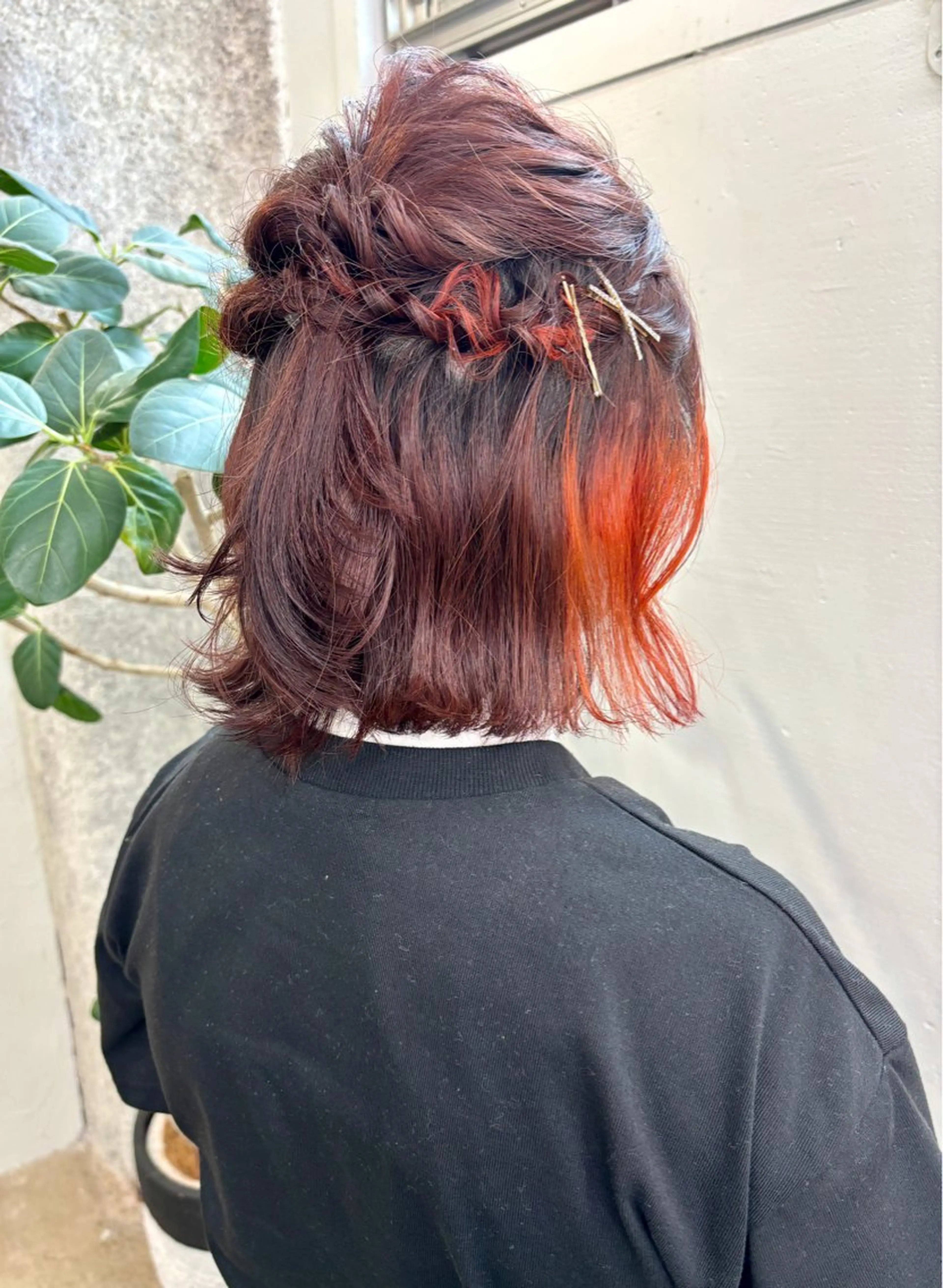 ミディアム カラー ブリーチ ブラウンカラー カシス 透明感カラー ラベンダーカラー 暖色カラー/天神/ ヘイマサクラのヘアスタイル