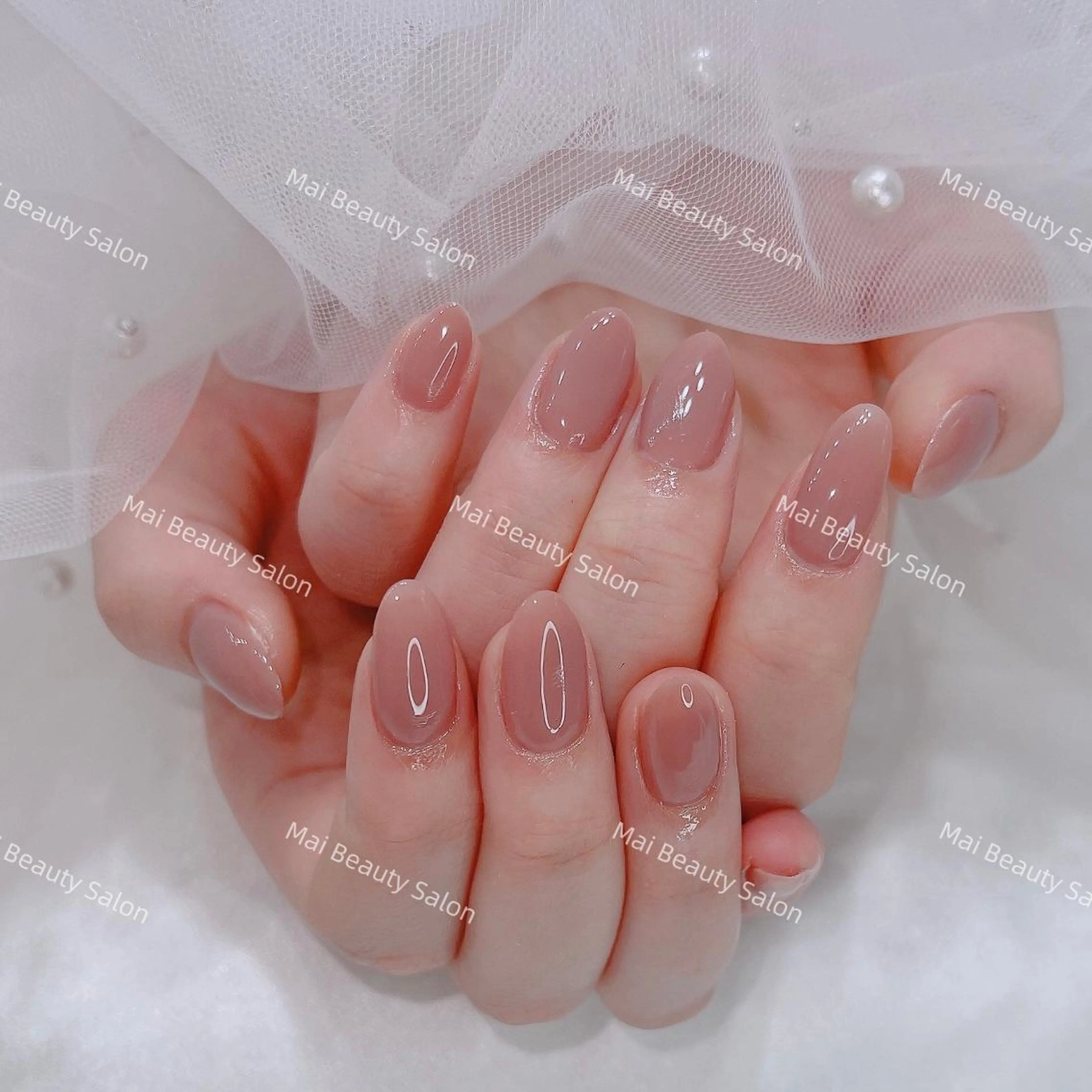 ネイル オーロラネイル 長さ出し フラッシュネイル フレンチネイル ジェルネイル MaiBeauty To  Toのネイルデザイン