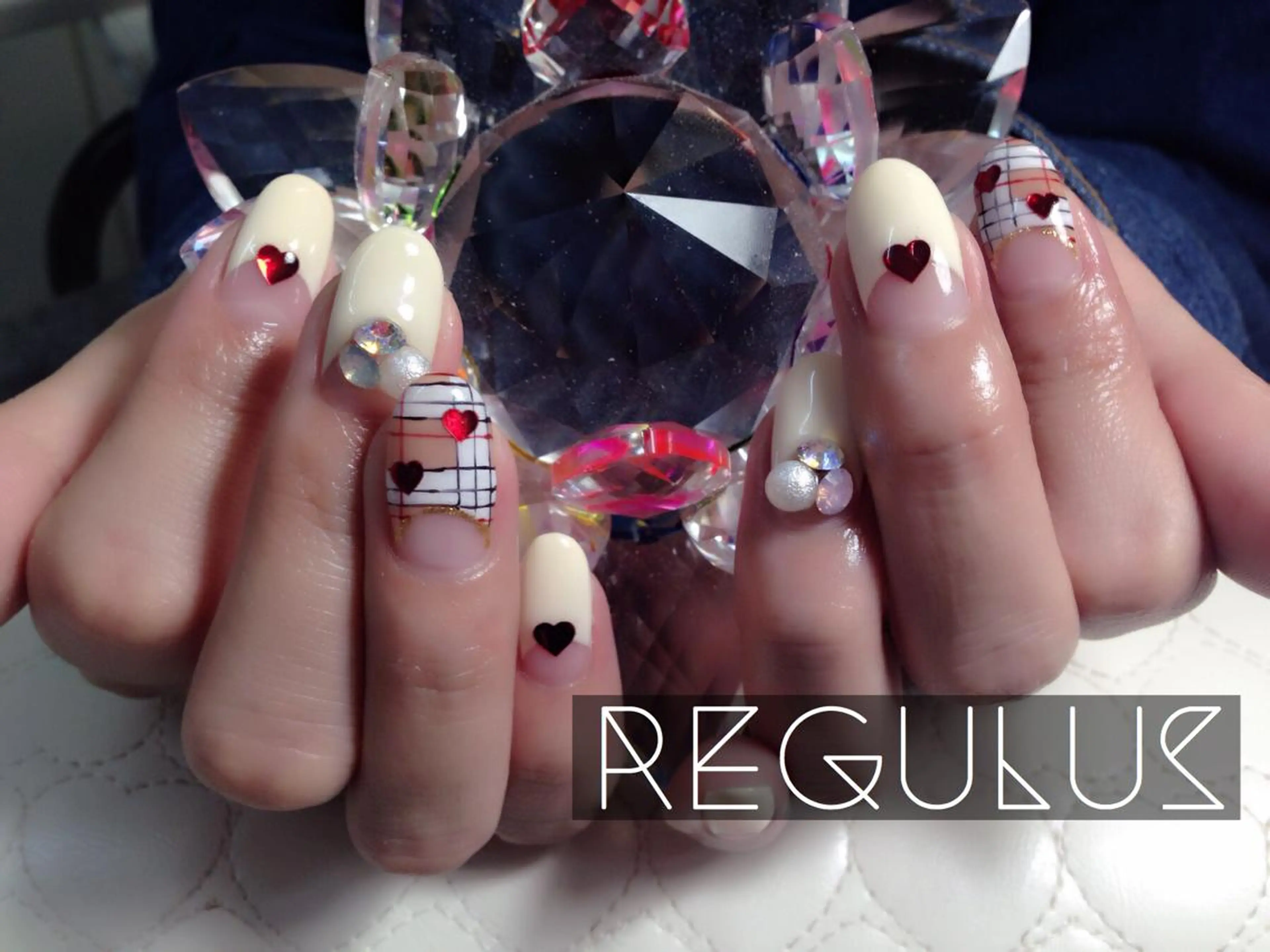 ネイル アートネイル ハート シンプルネイル Regulus 西川のネイルデザイン