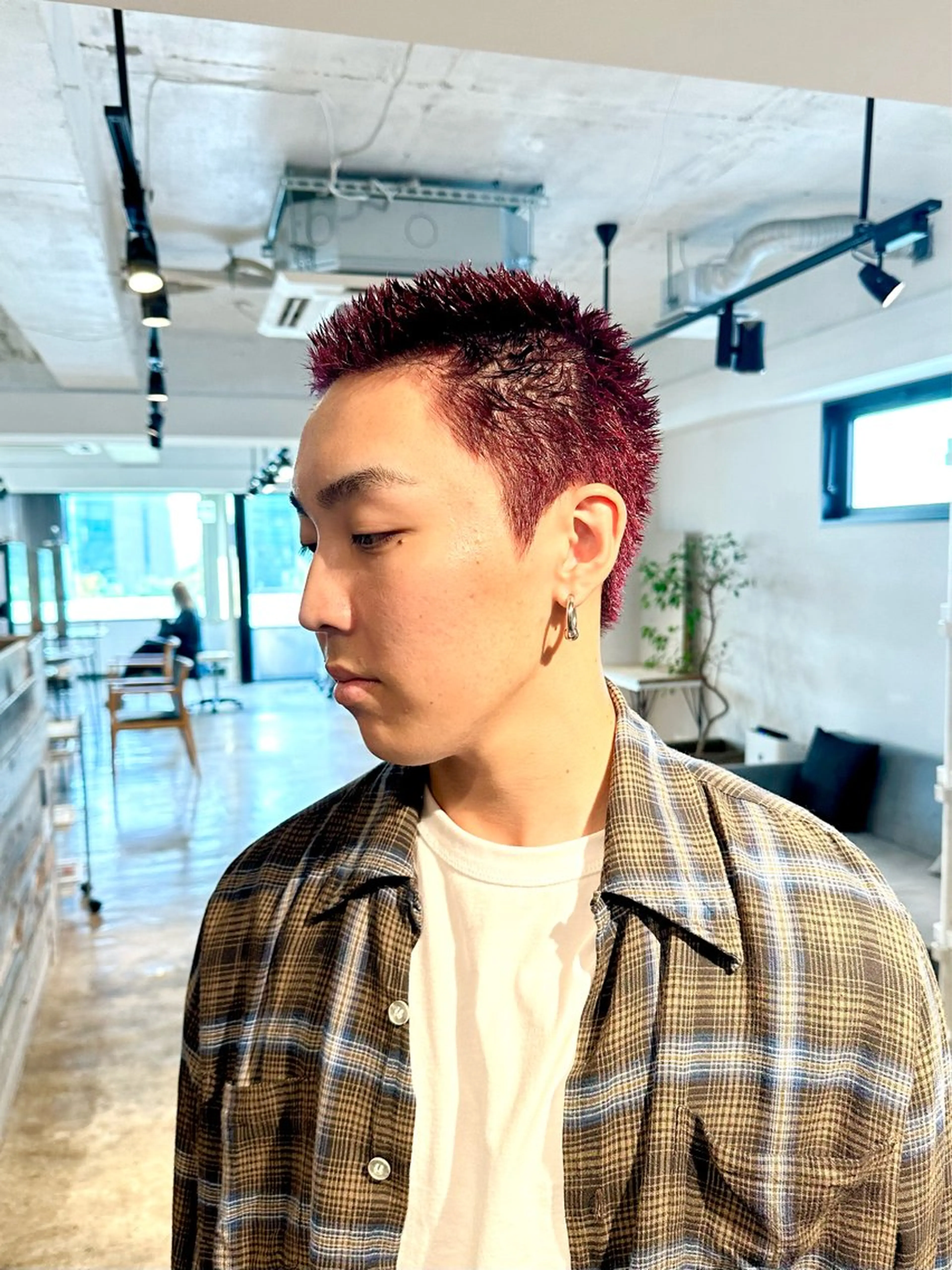 カラー メンズ ボウズ メンズハイトーン メンズパーマ ハイトーンカラー レッドカラー カット ヘアカラー トリートメント 骨格補正施術/メンズ 専門美容師/YUYAのヘアスタイル