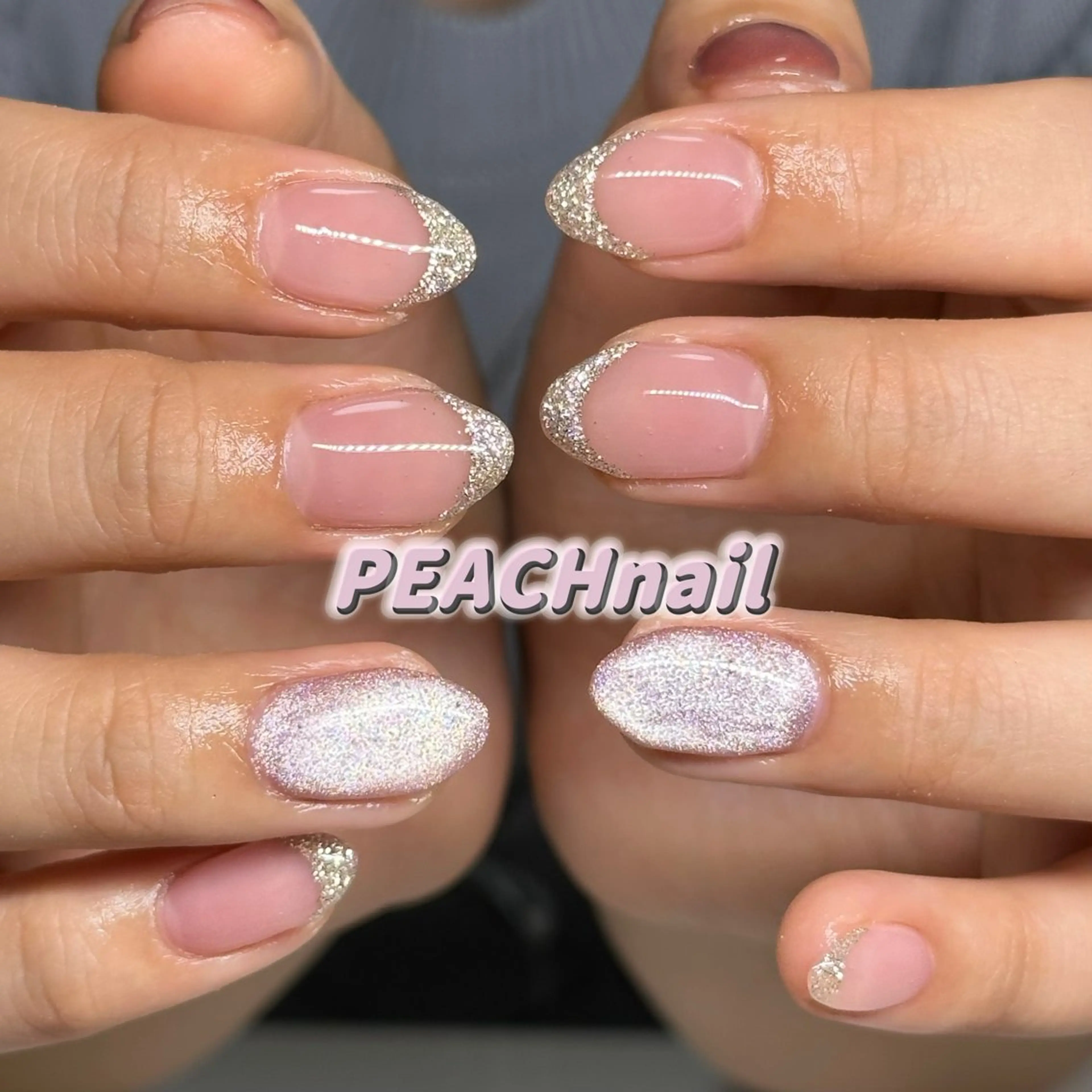 ネイル フレンチネイル マグネットネイル オフィスネイル PEACH nailのネイルデザイン