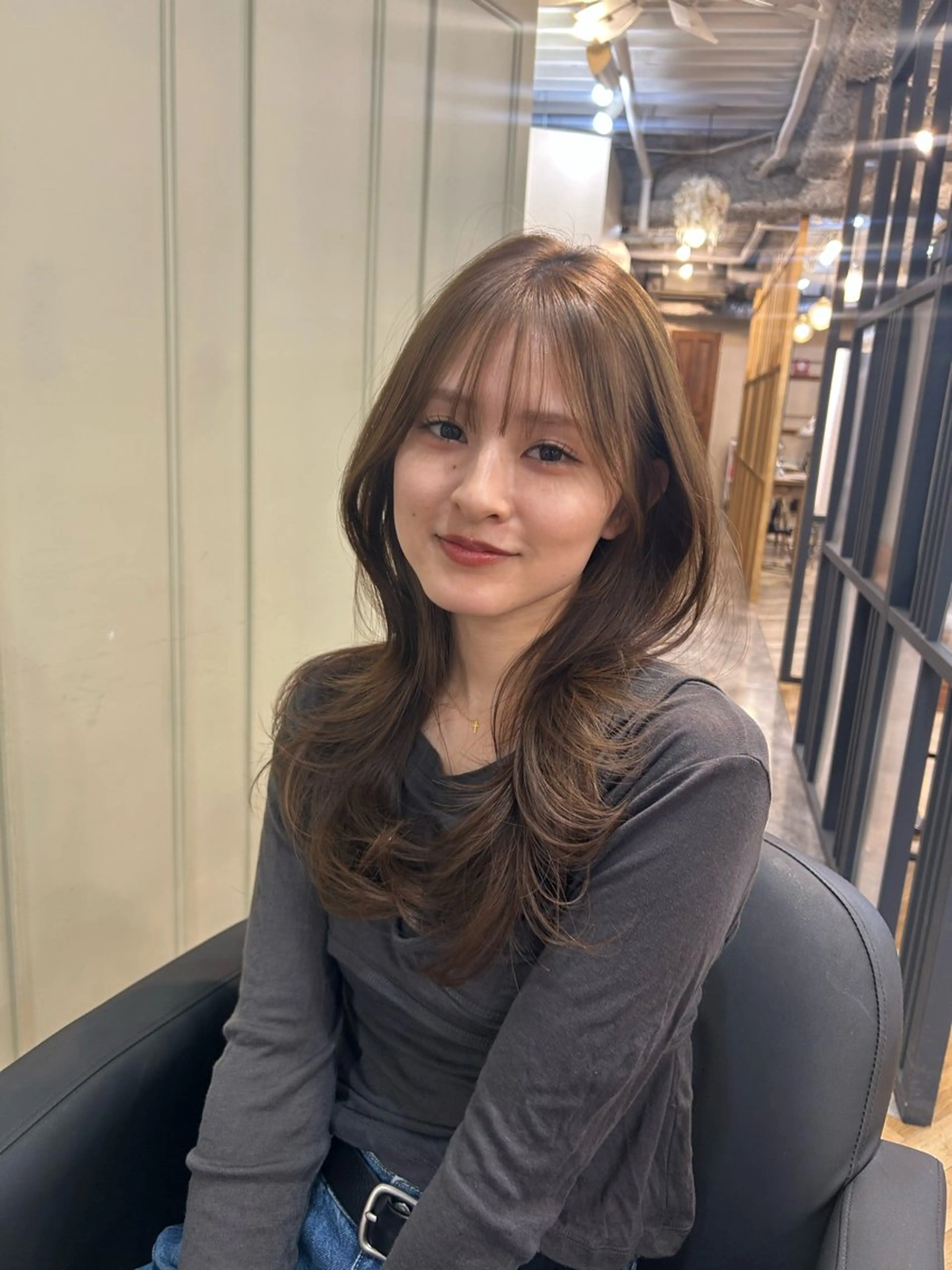 セミロング カラー ヤスザトアヤノ /レイヤー/オリーブのヘアスタイル