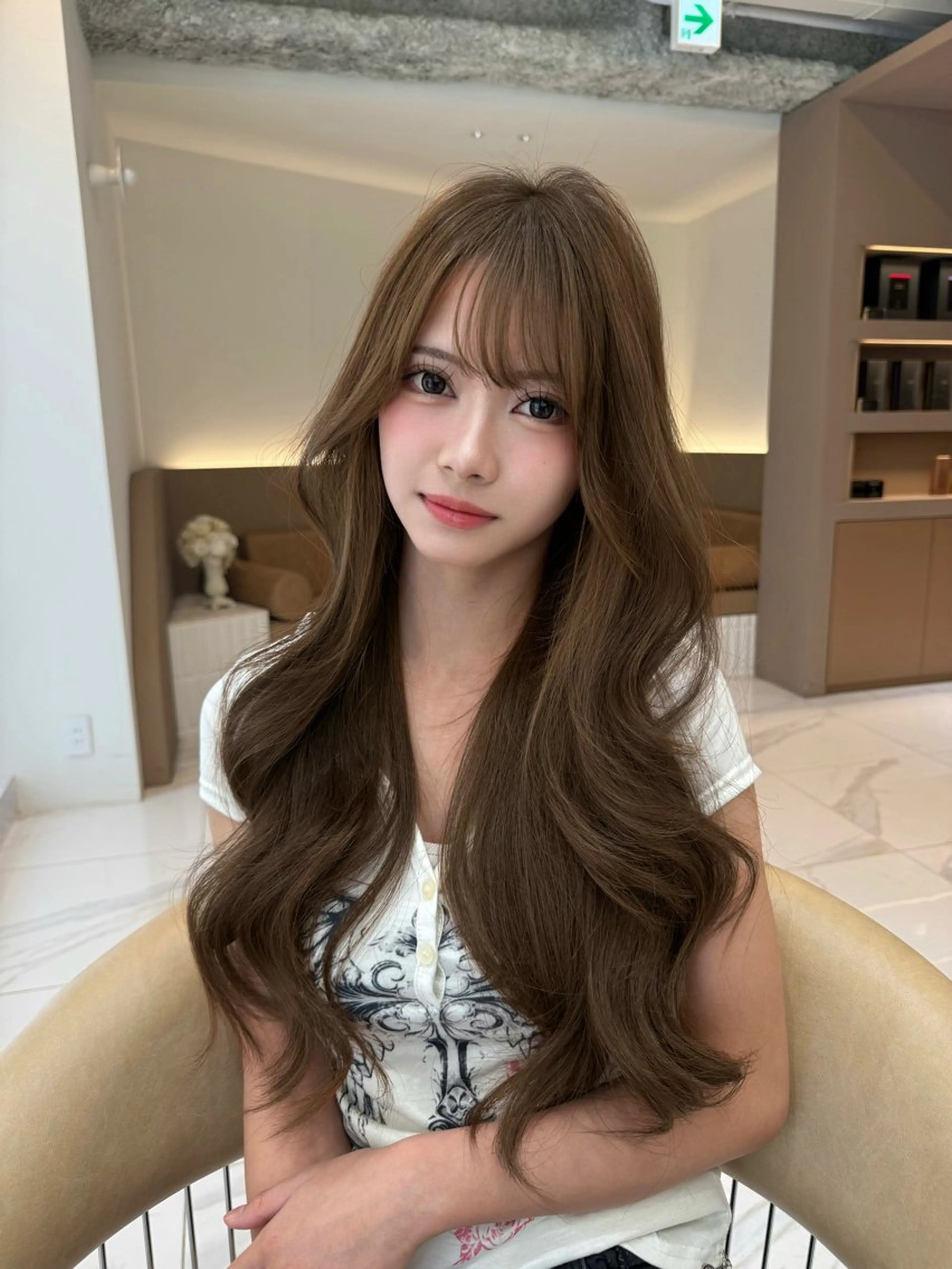 ロング ヘアカラー トリートメント Ma chérie by lond金山所属・韓国ヘア/艶カラー/ ハイトーン/今枝愛理のヘアスタイル