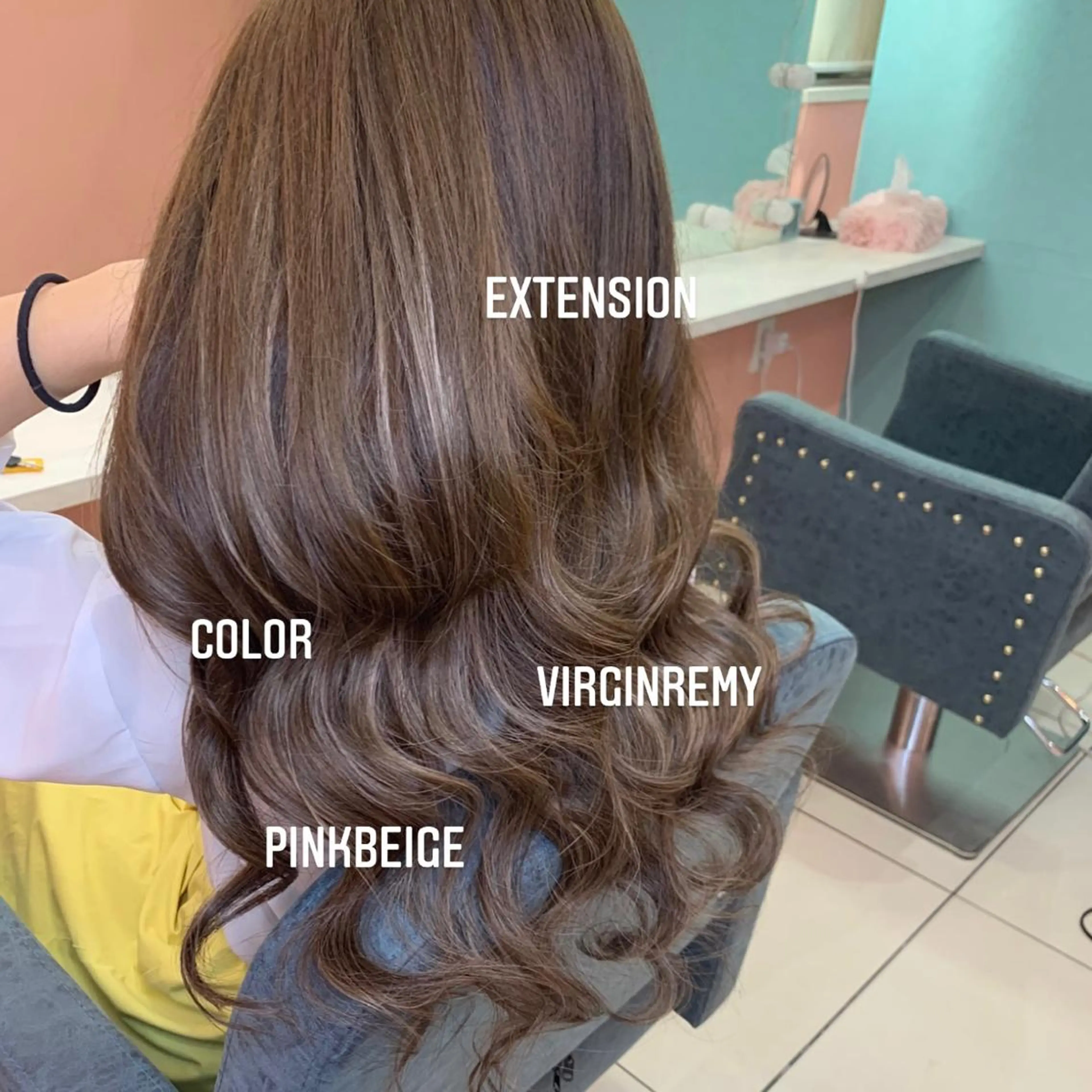 ロング カラー エクステ🩵ブリーチ 韓国ヘア🩵KAEのヘアスタイル