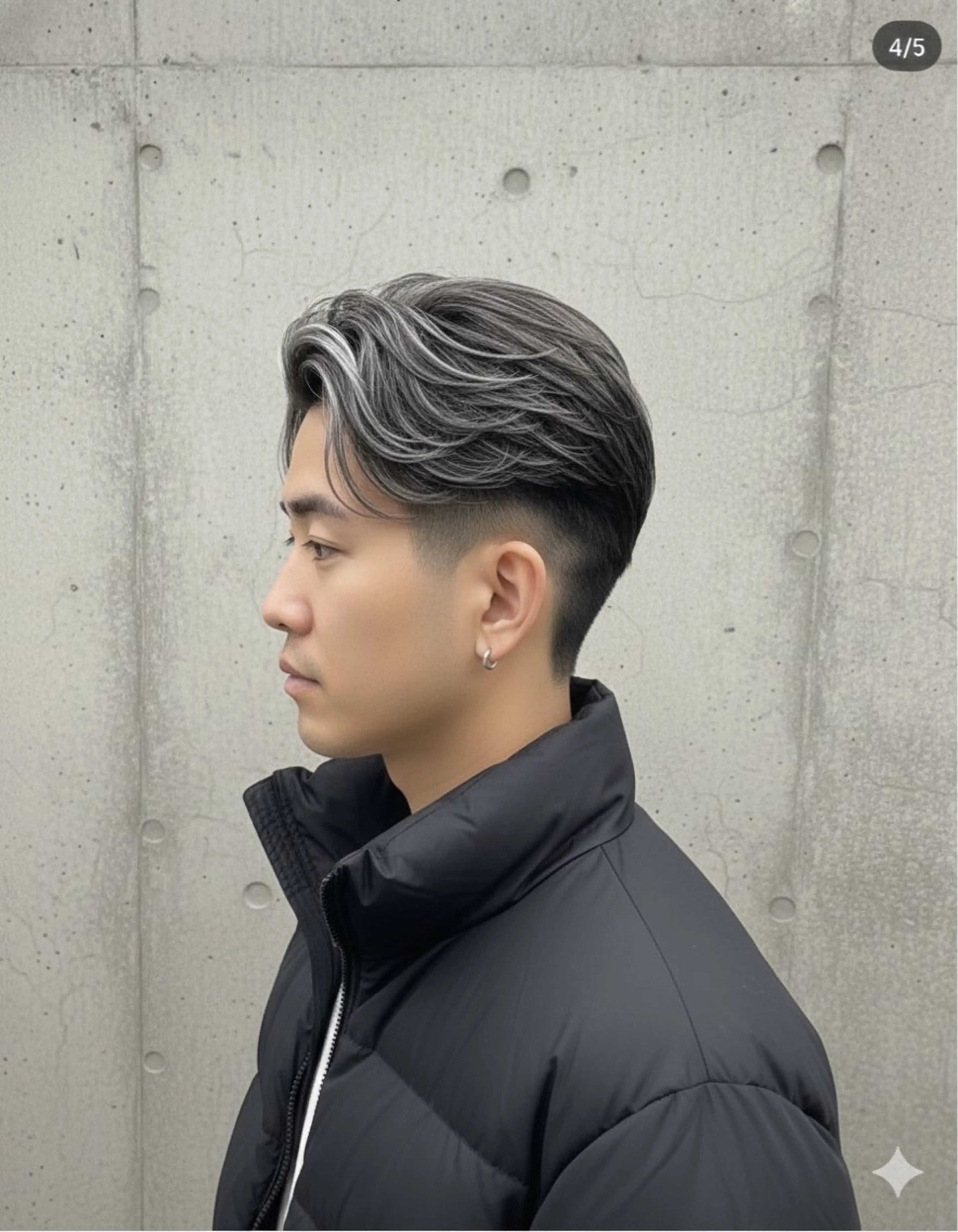 ショート カラー メンズ メンズハイライト ハイライトカラー シルバー ハイライト カット ヘアカラー トリートメント メンズ特化/パーマ /ハイライト/比嘉のヘアスタイル