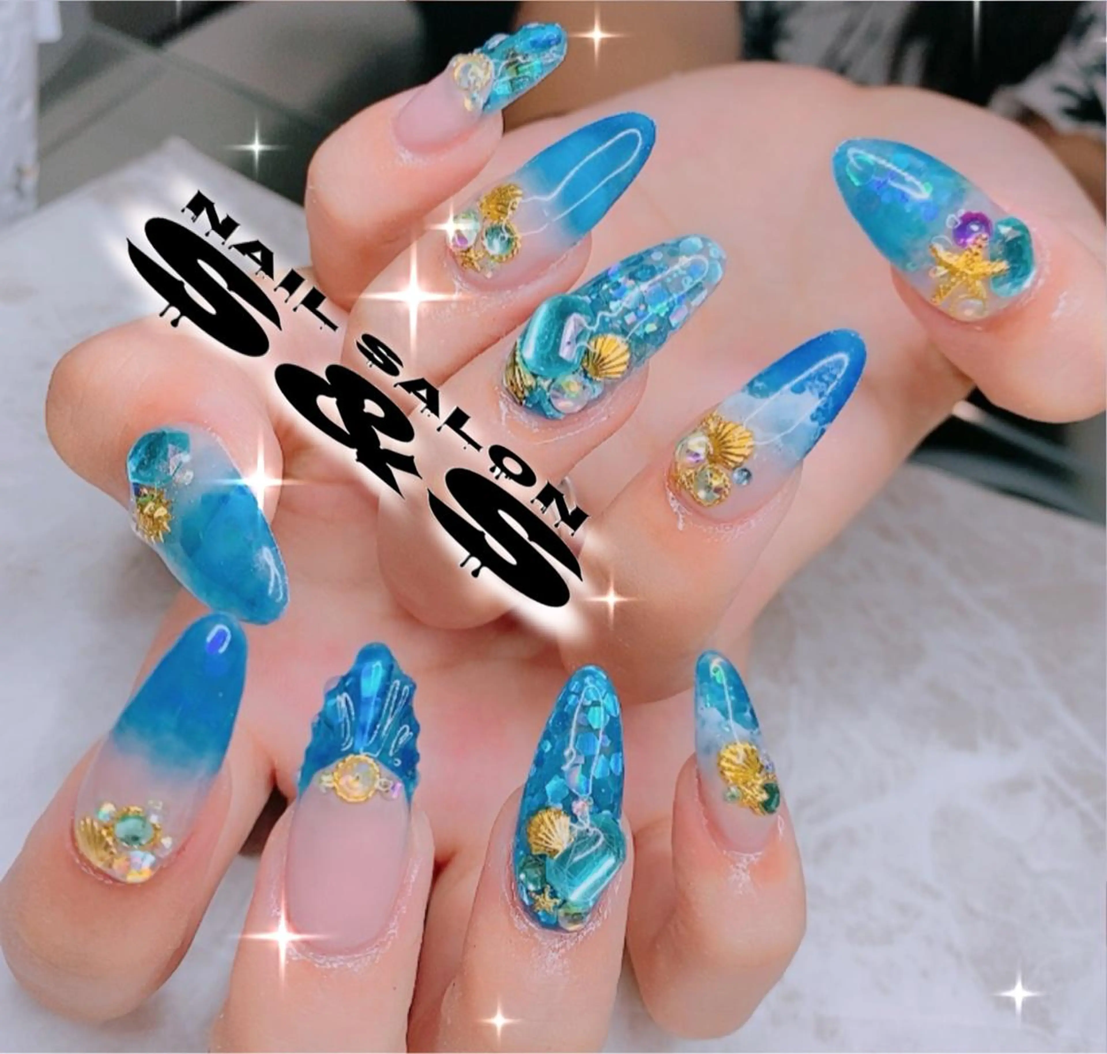 ネイル 長さ出し メンズネイル 持ち込み スカルプネイル 夏ネイル S&S 村田小百合のネイルデザイン