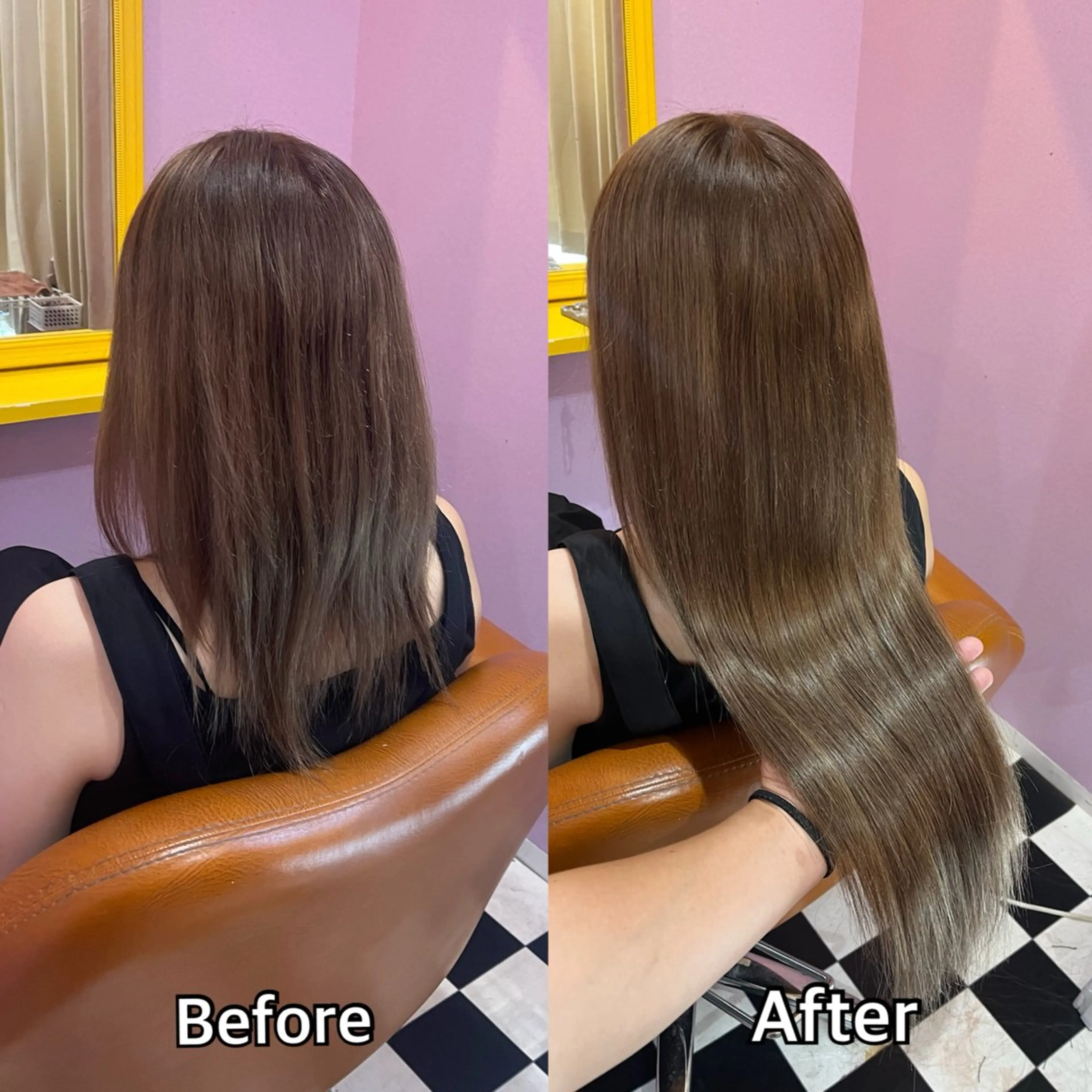 ロング エクステ シール＋ちび編み込み エクステ梅田🐨のヘアスタイル