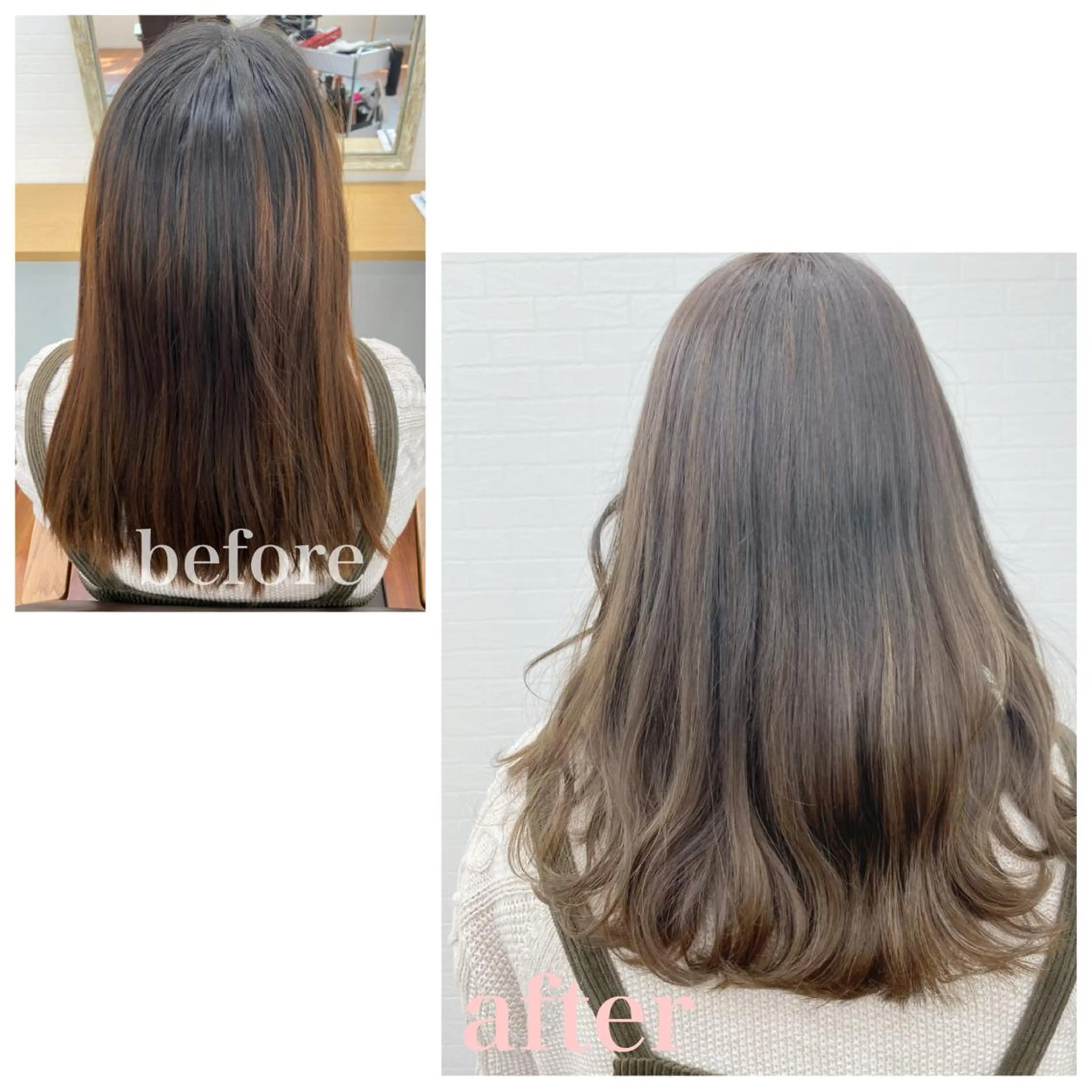 ミディアム カラー ブリーチ ハイライトカラー ブリーチなしカラー ハイライト GRANLUSSO 〜グランルッソ駅前店所属・木口 嘉美のヘアスタイル