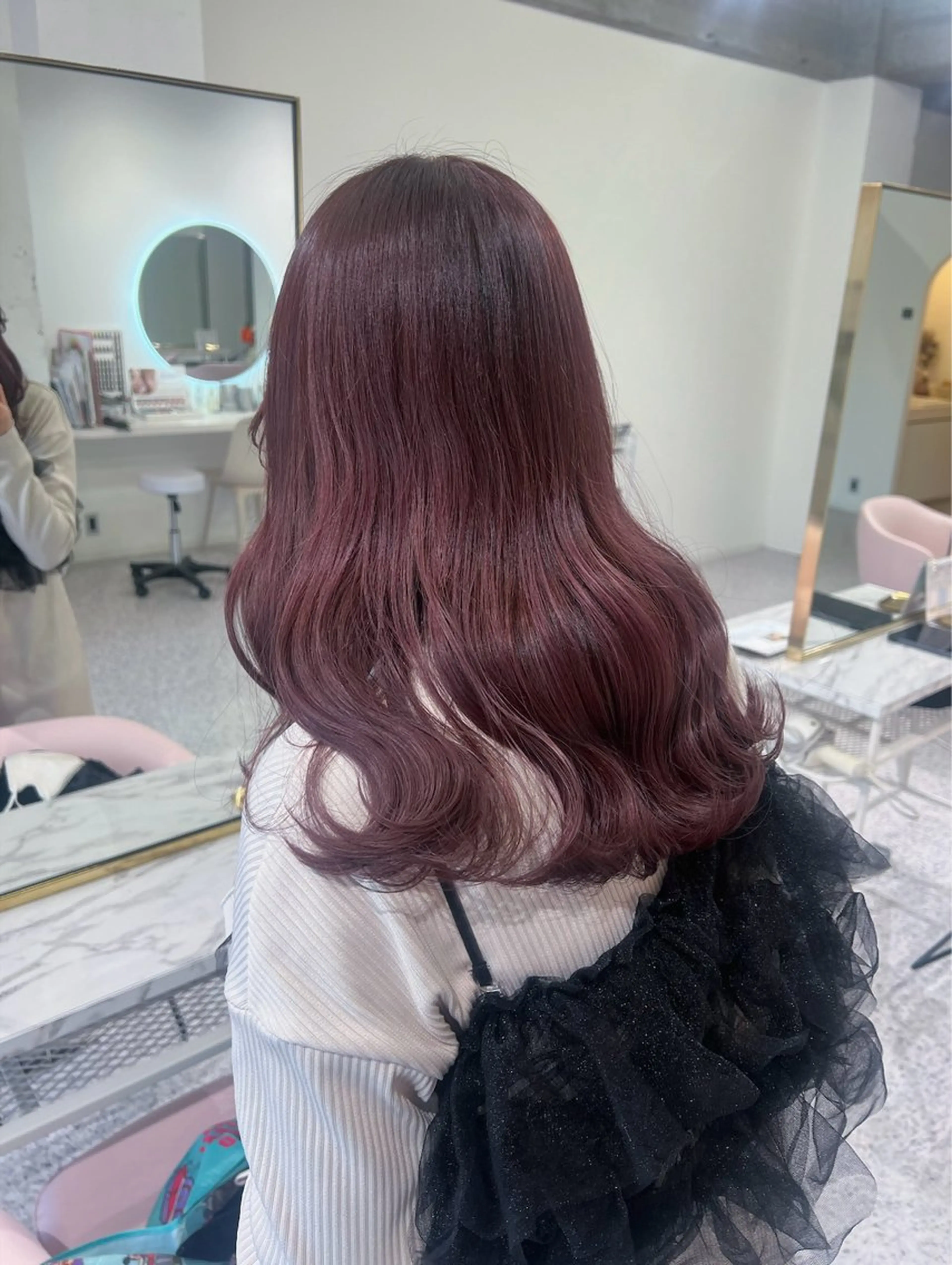 セミロング カラー ラベンダーカラー ピンクカラー ピンクラベンダー カット ヘアカラー トリートメント 淺井 捺央のヘアスタイル