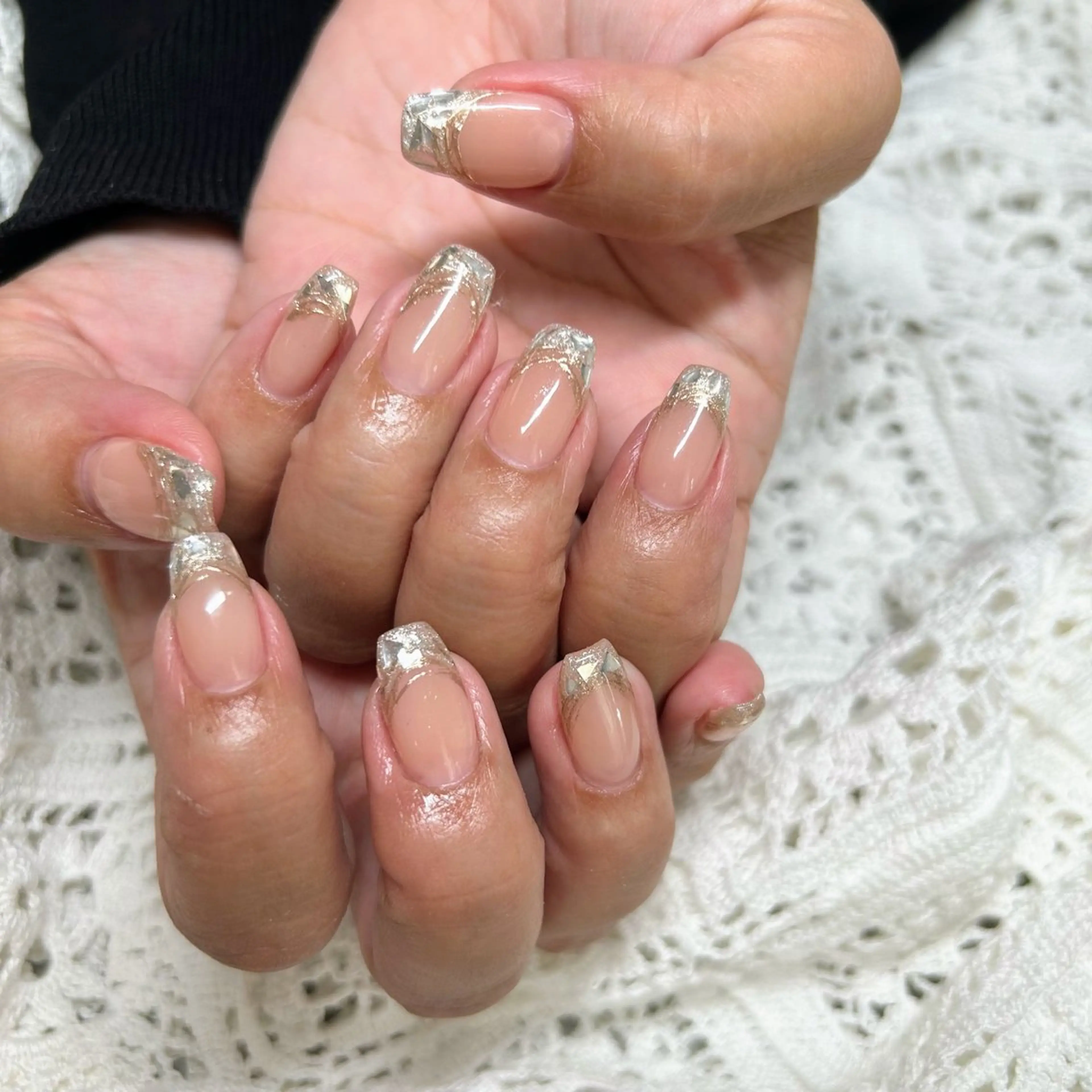 ネイル フレンチネイル ガラスフレンチ ハンドネイル Natsu nailのネイルデザイン