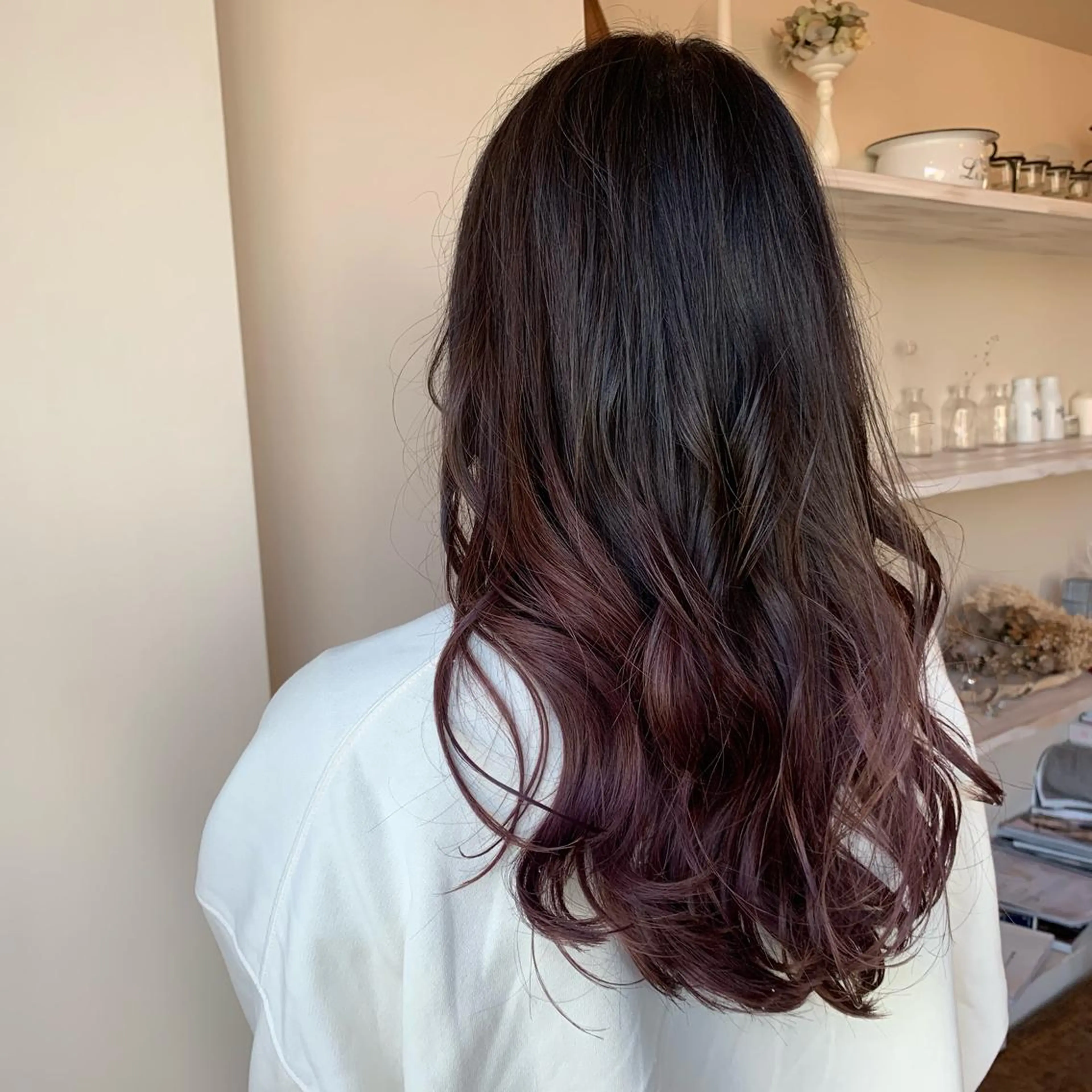 ロング カラー グラデーションカラー ラベンダーカラー ピンクカラー ピンクラベンダー ヘアカラー ボブウルフ／ボブ Satsuki【名駅のヘアスタイル