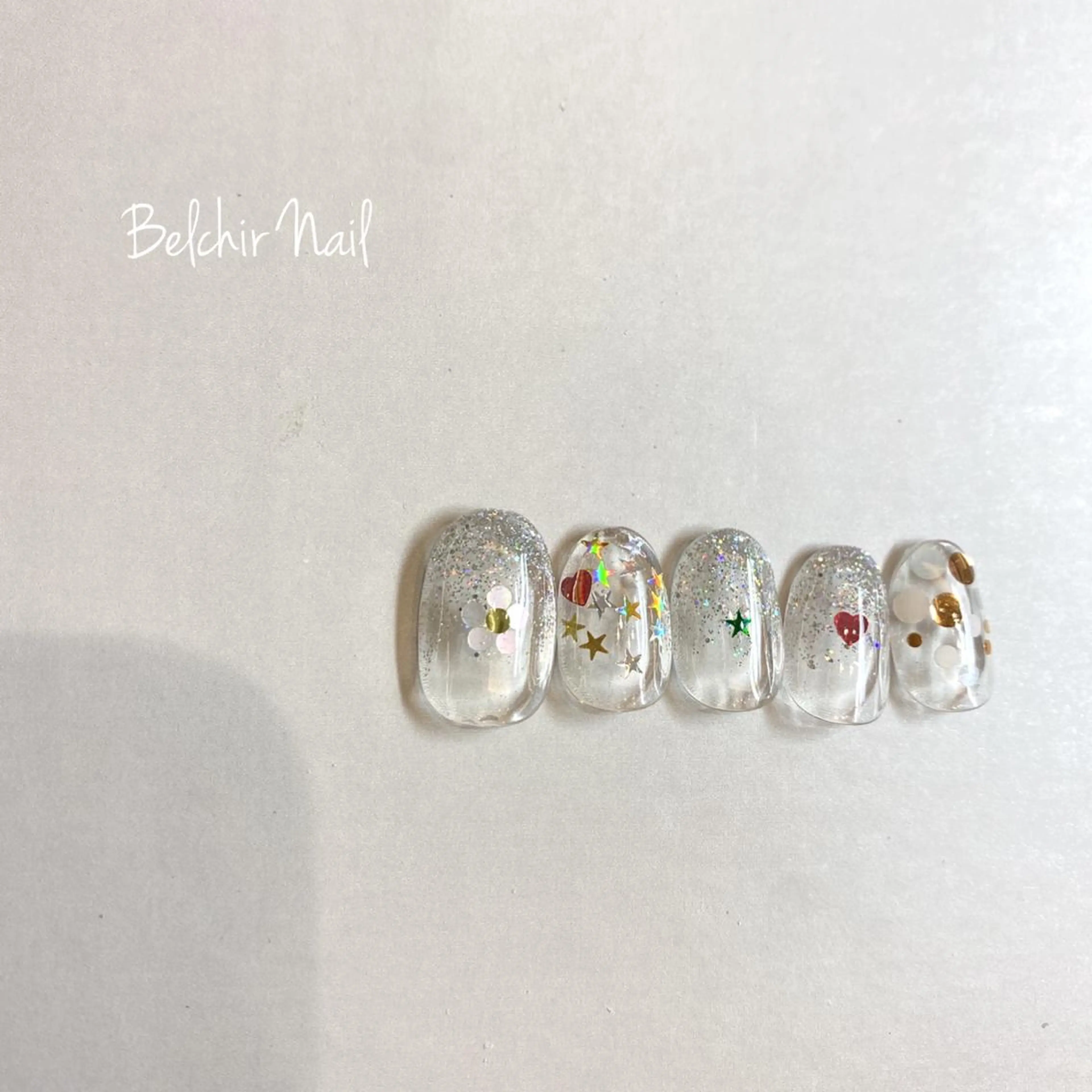 ネイル ハート キラキラネイル フリーランス¨̮⃝ ネイリストOKADAのネイルデザイン