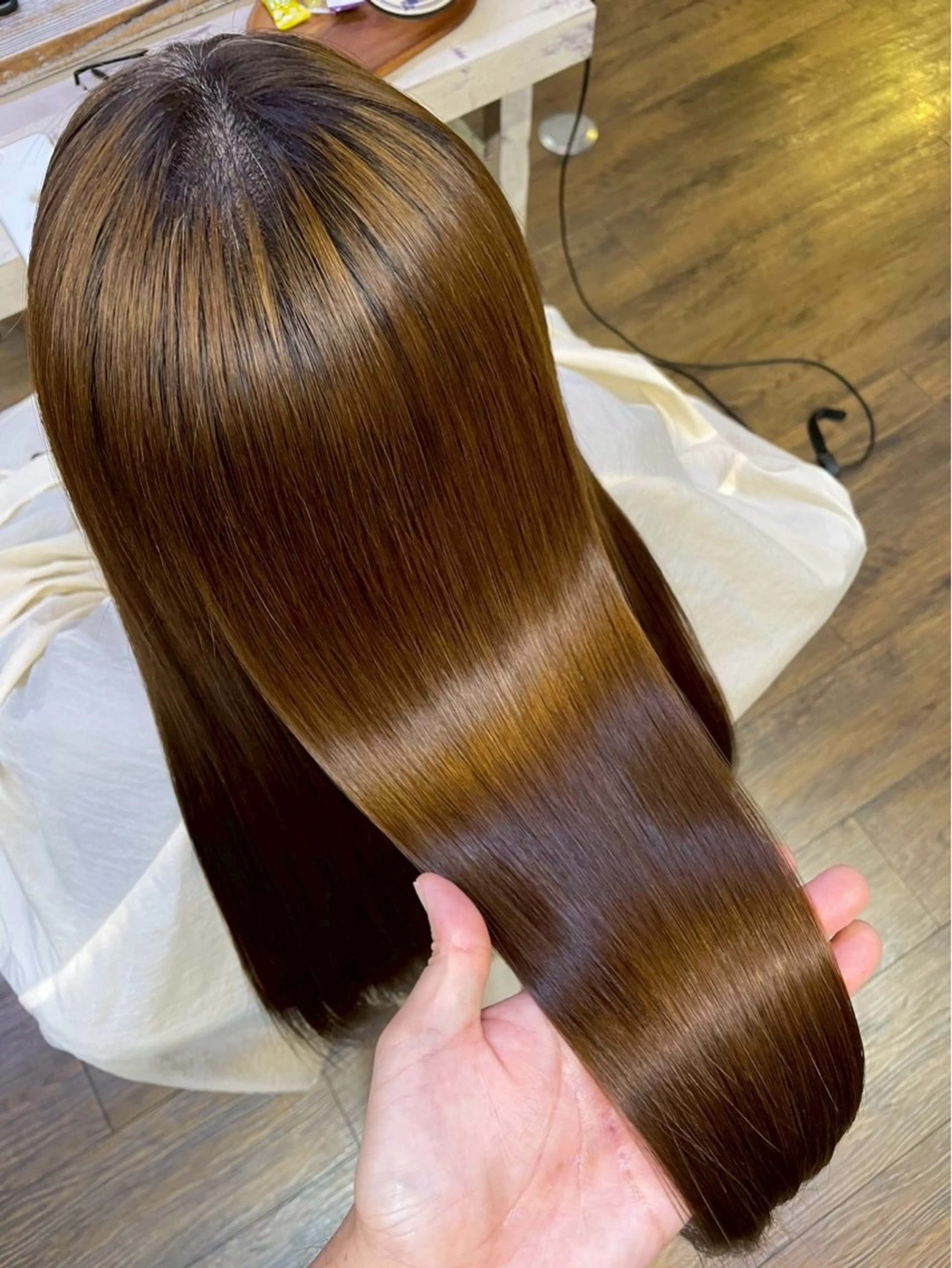 セミロング 学生 縮毛矯正 melco hair Design所属・メルコヘアデザイン 沖縄のヘアスタイル