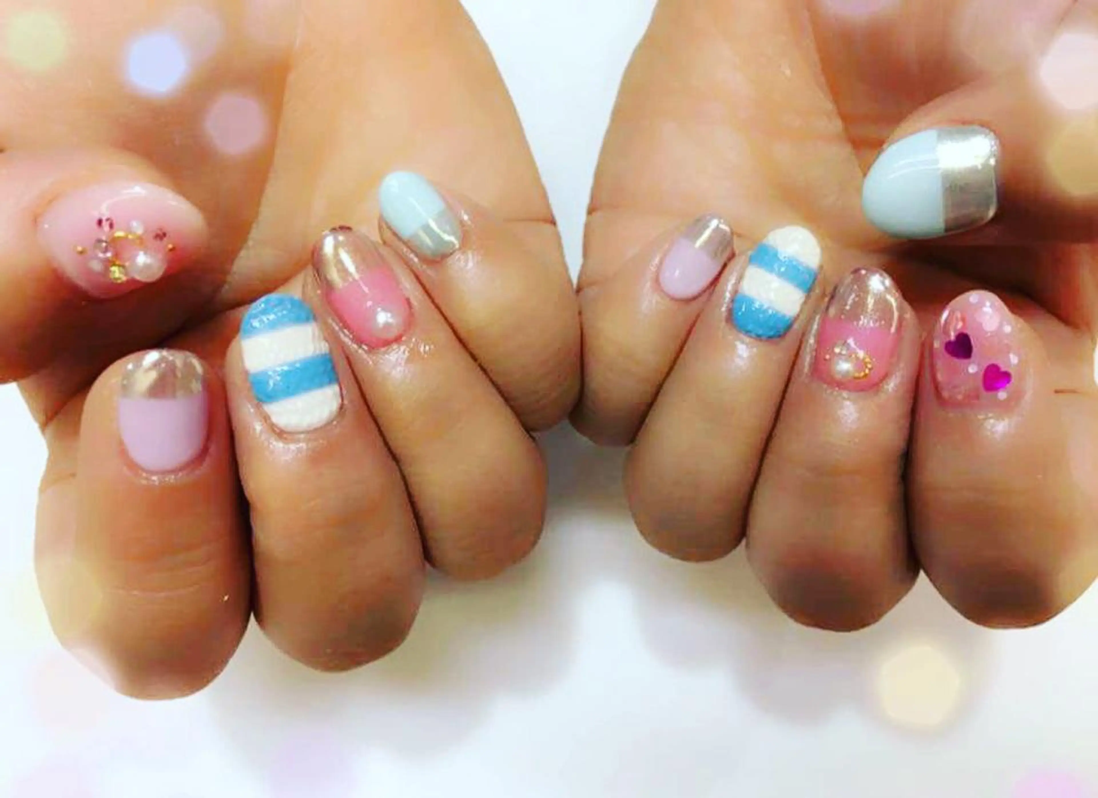 ネイル アートネイル フットネイル 卒業式 ミラーネイル 持ち込み NAILSGOGO shibuyaのネイルデザイン