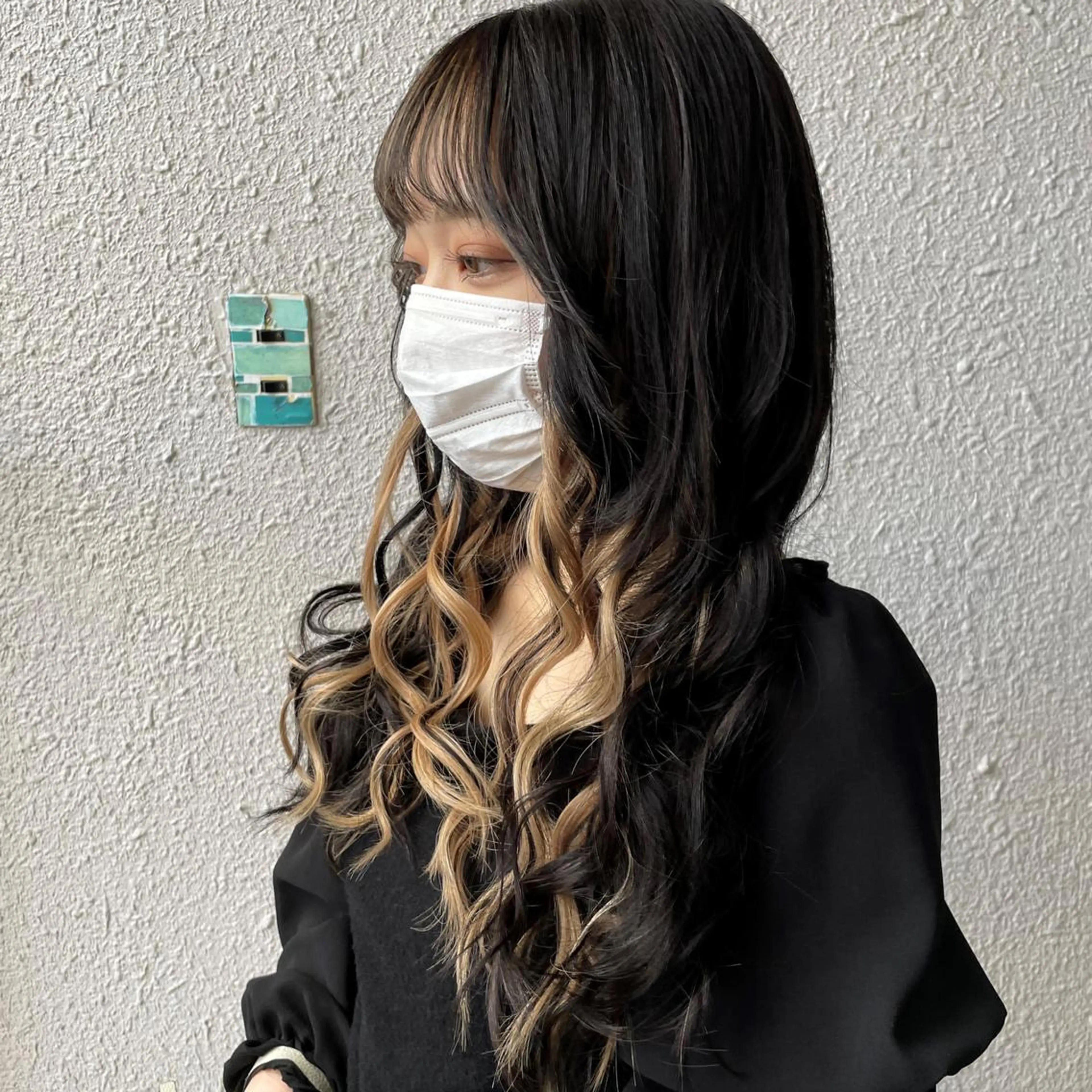 セミロング エクステ 顔周りカット 韓国風ヘア エクステ D-aimer- ディーエメのヘアスタイル