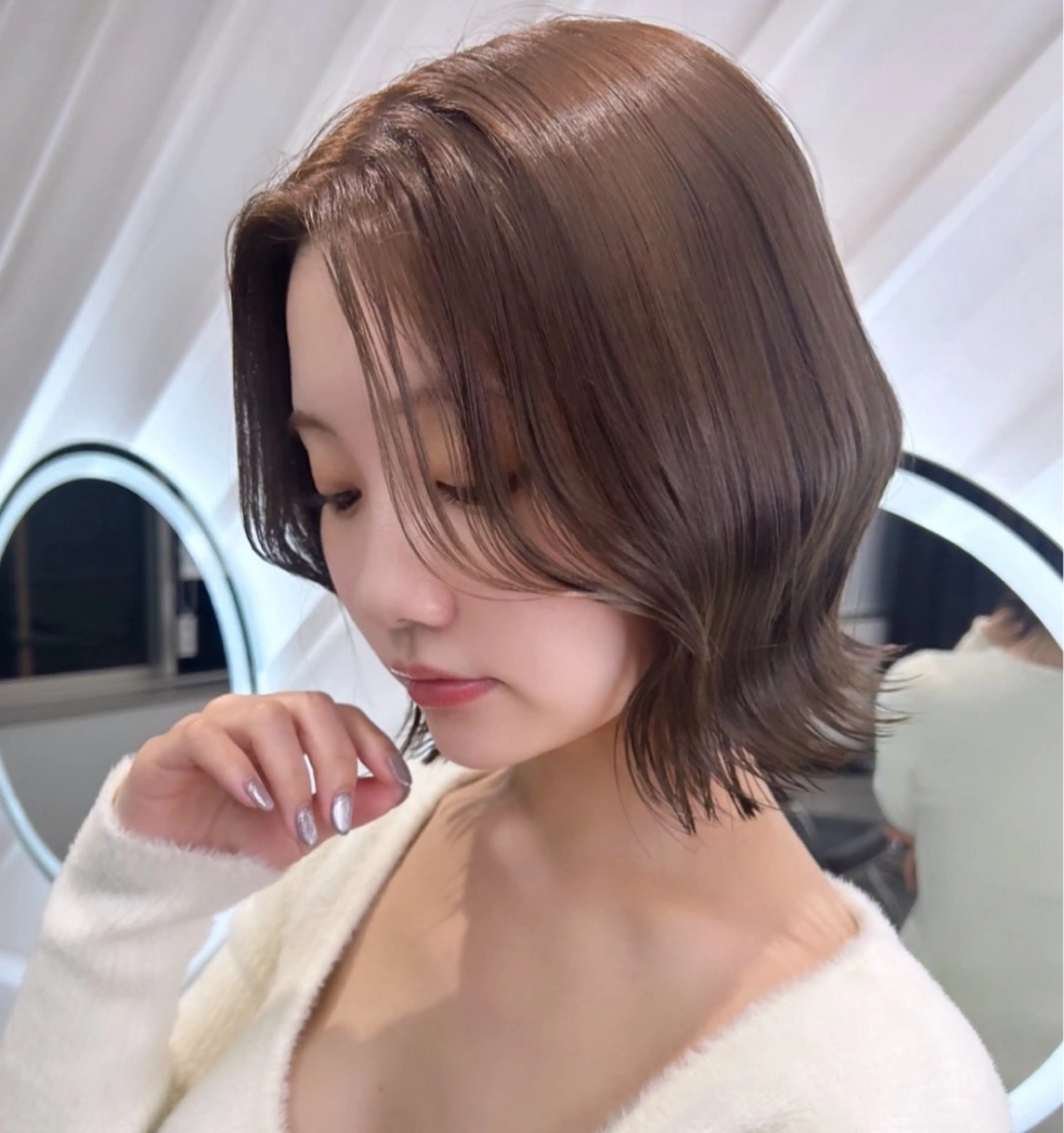 ショート カラー 莉乃/縮毛矯正/髪質 改善/艶カラーのヘアスタイル