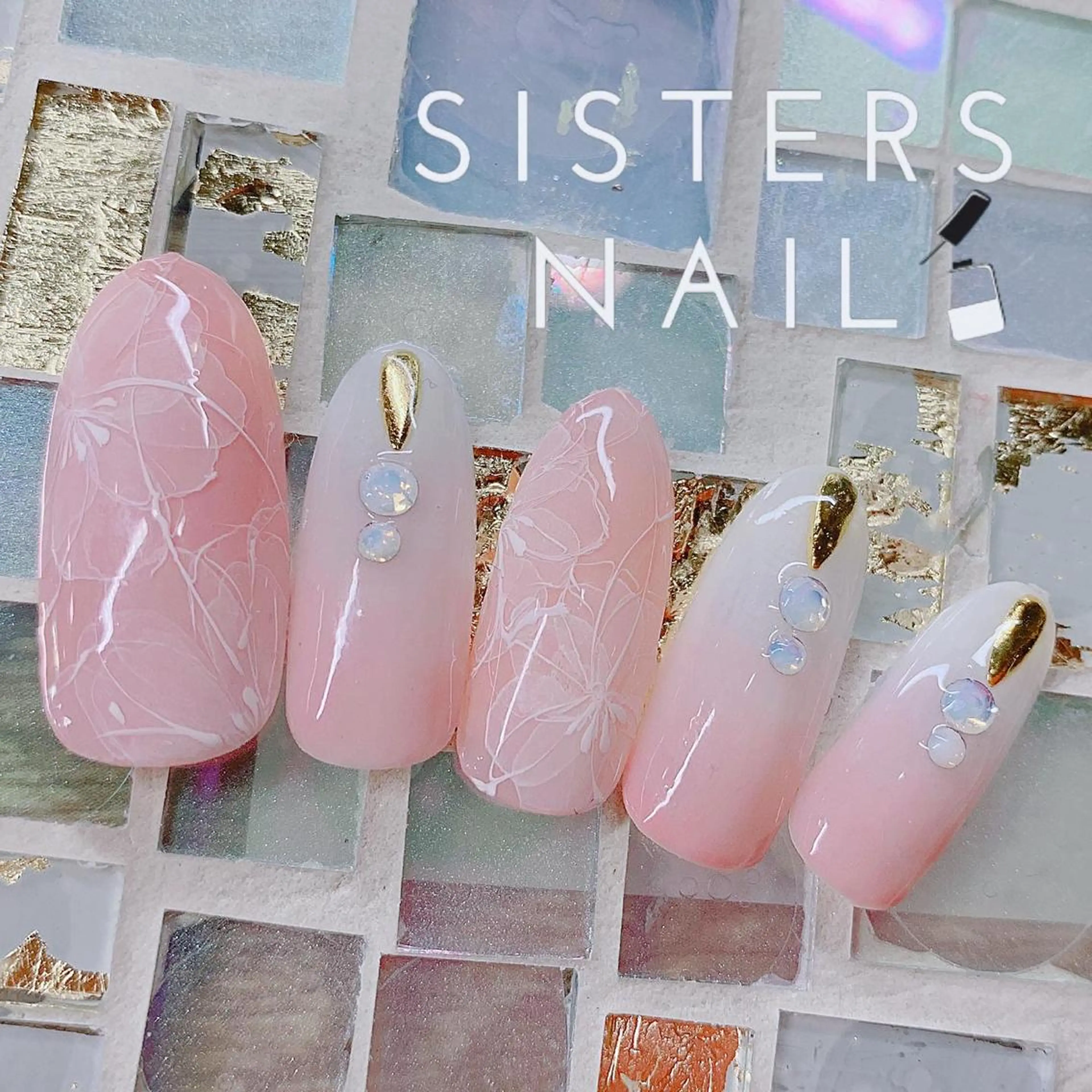 ネイル アートネイル フラワーネイル 春ネイル 冬ネイル ハンドネイル ハンドケア sisters nail.fのネイルデザイン