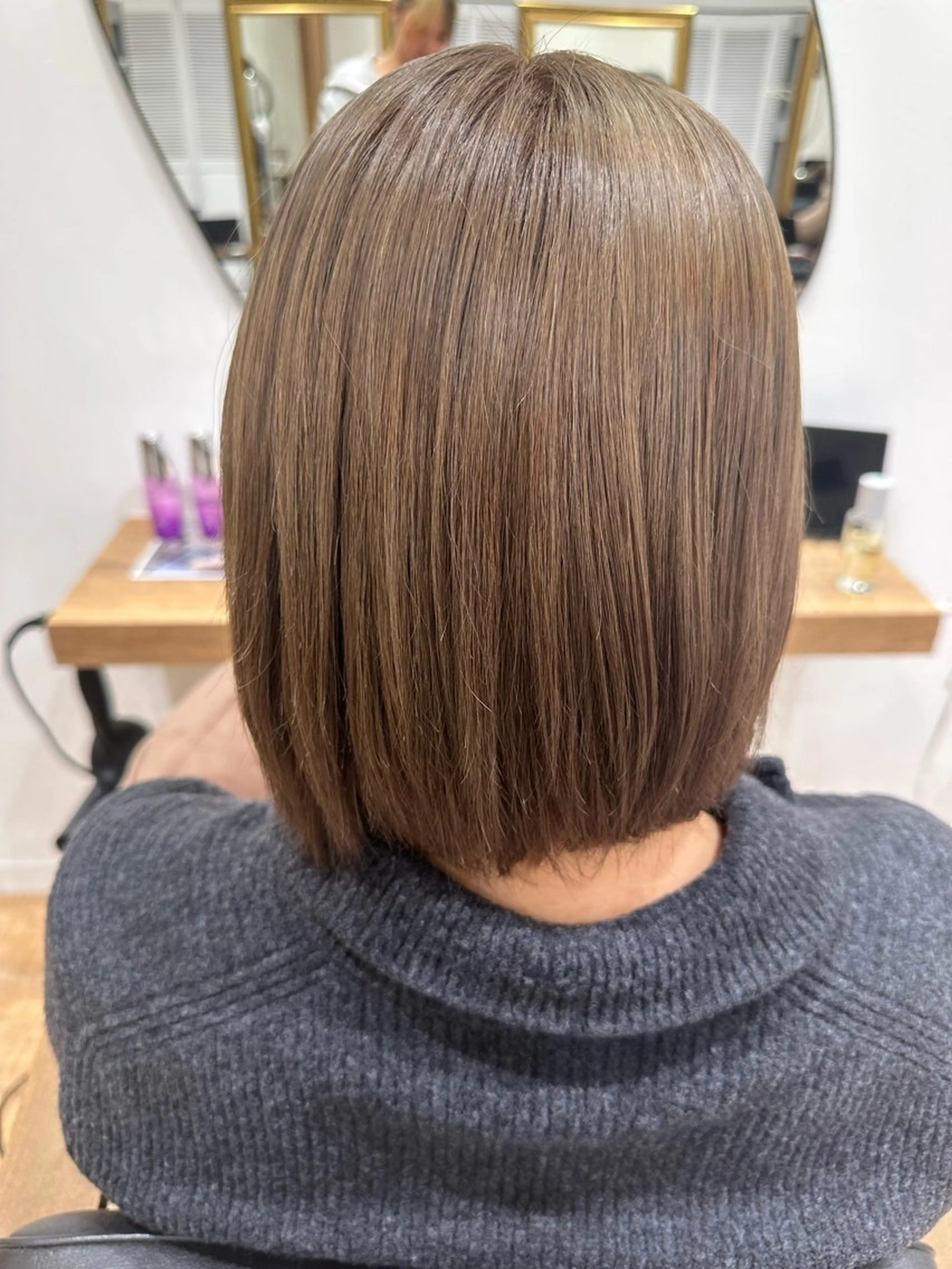 ミディアム ヘアカラー 透明感イルミナカラー ／寒色/MOMOKAのヘアスタイル