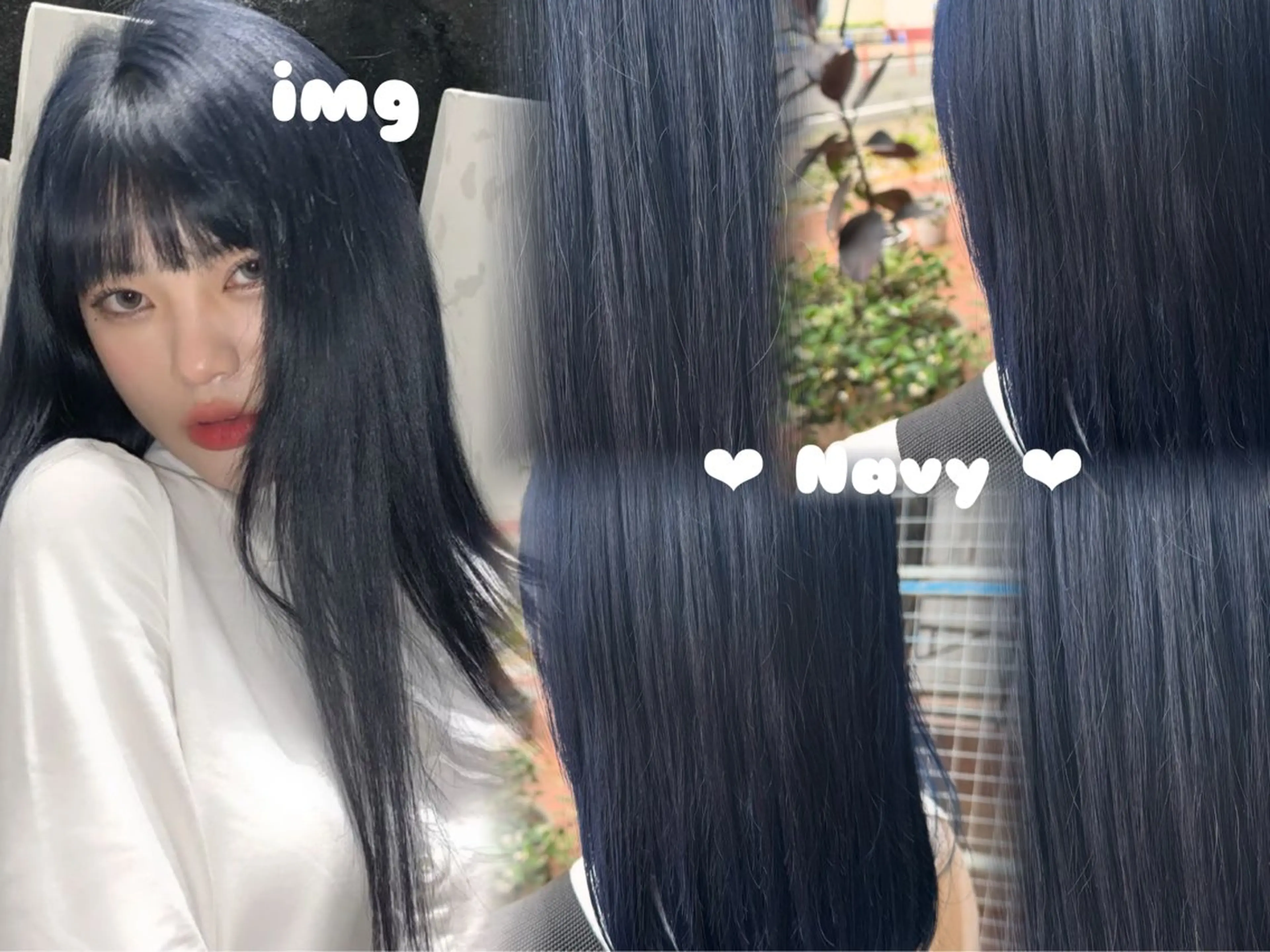 ロング カラー ネイビーカラー ヘアカラー トリートメント 🫧🧸カラーヘアメ 🫧MIO🧸🫧のヘアスタイル