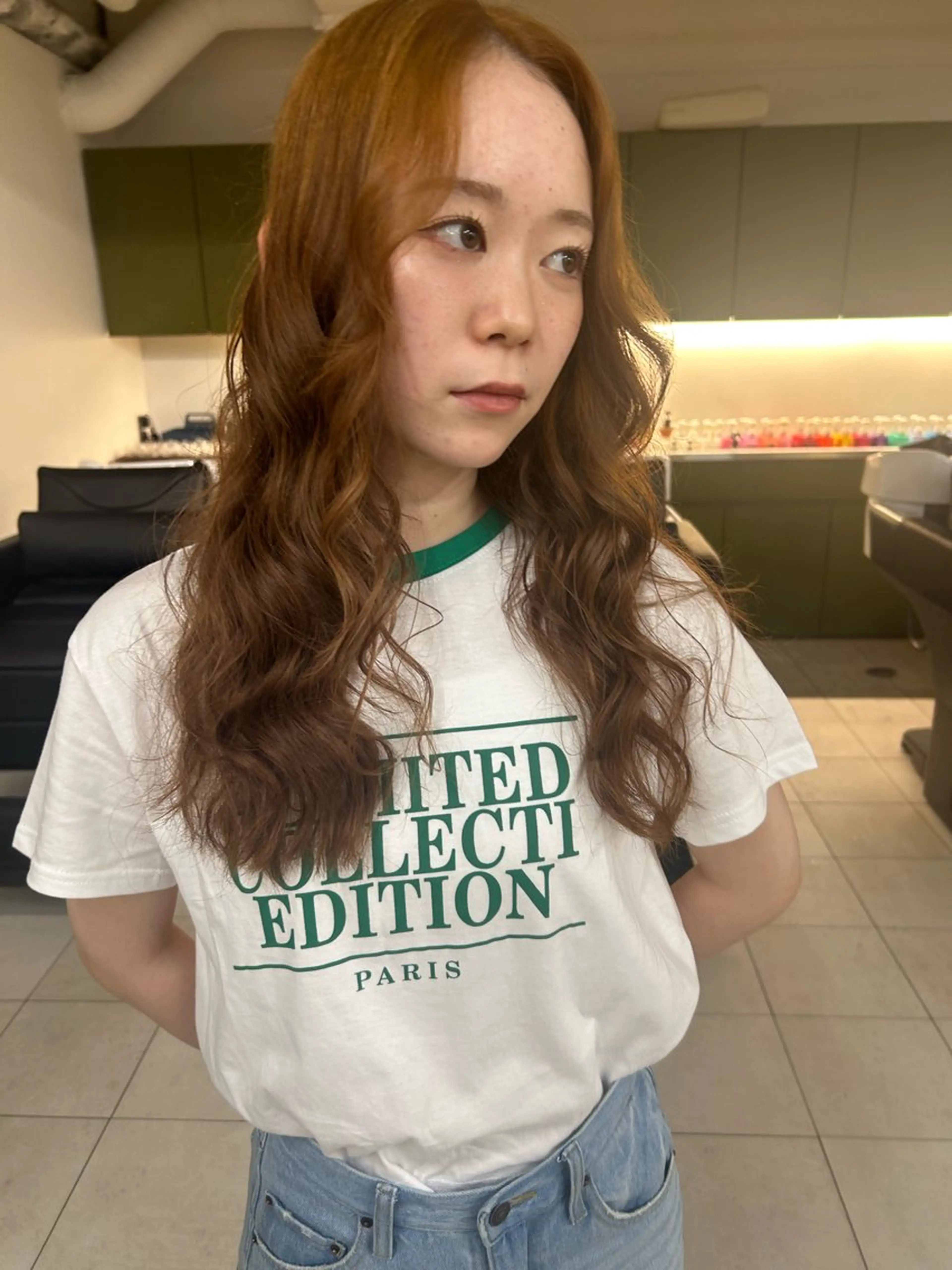 ロング カラー カット ヘアカラー ベージュ/ダブルカラ ー/新潟駅/青柳萌果のヘアスタイル