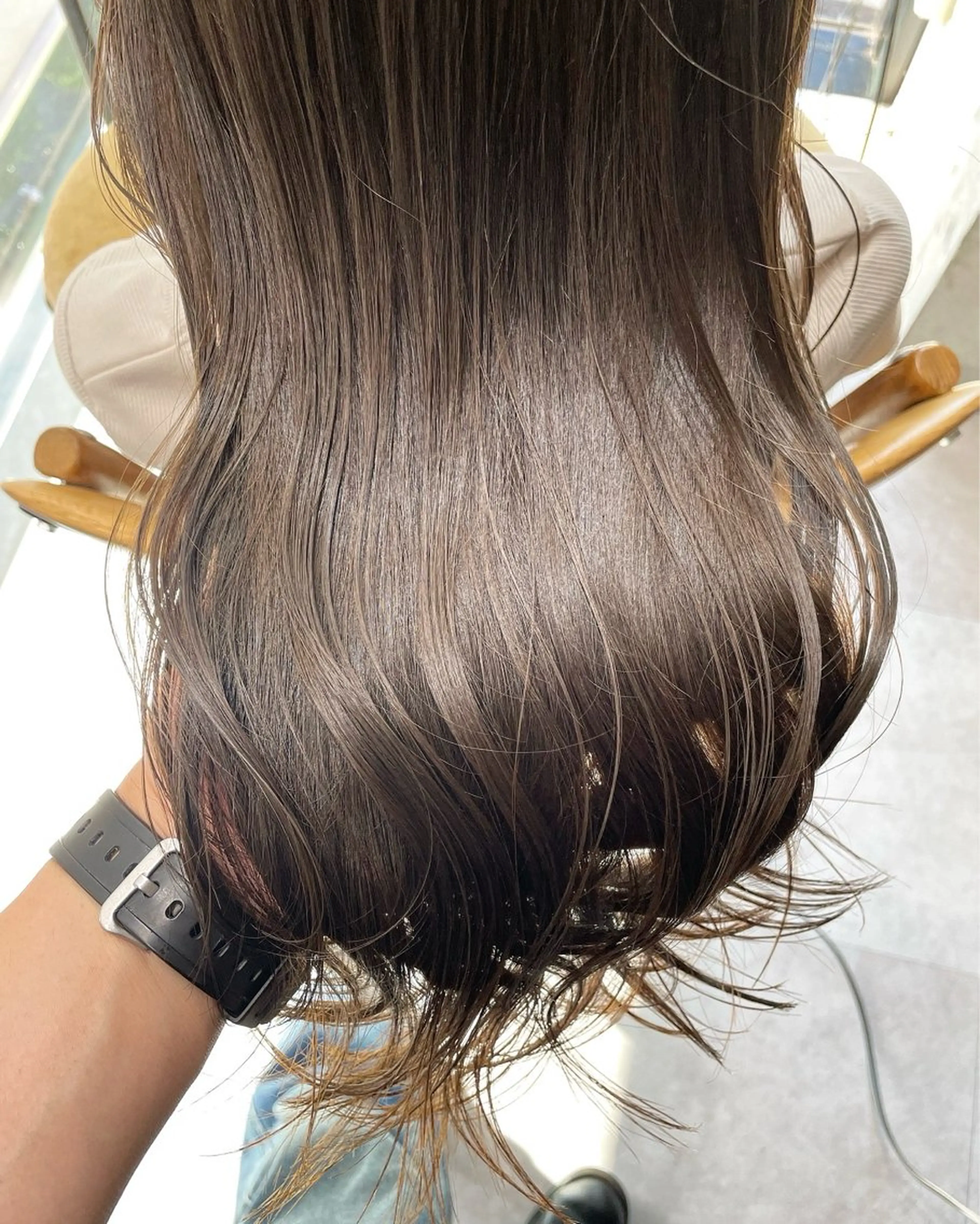 セミロング カラー 透明感カラー グレージュ レイヤーカット ヘアカラー 堀江将太朗/恵比寿/ メンズカットのヘアスタイル