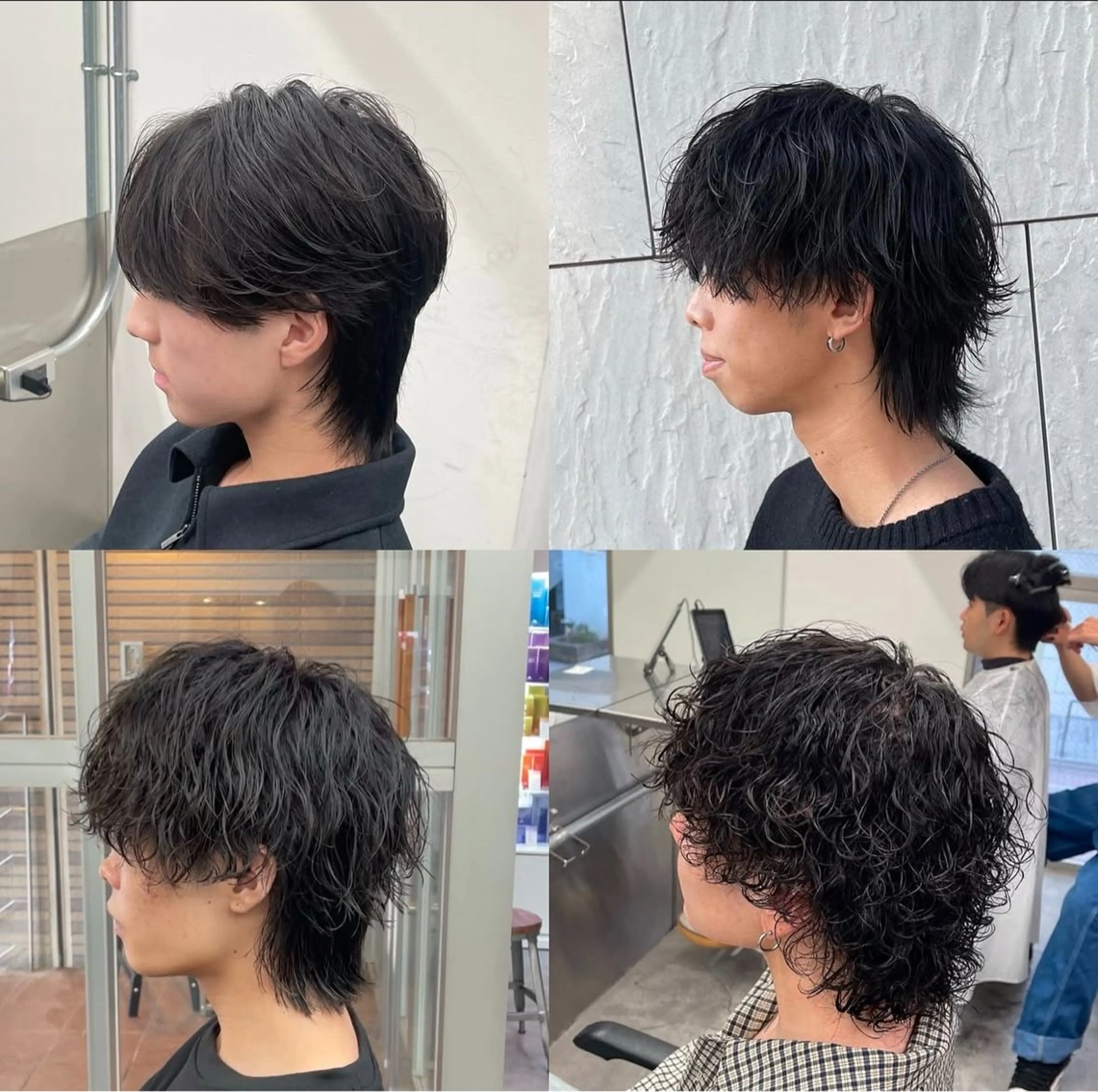 ミディアム パーマ メンズ カット パーマ ニュアンス/フェザー /ウルフ/伶馬のヘアスタイル