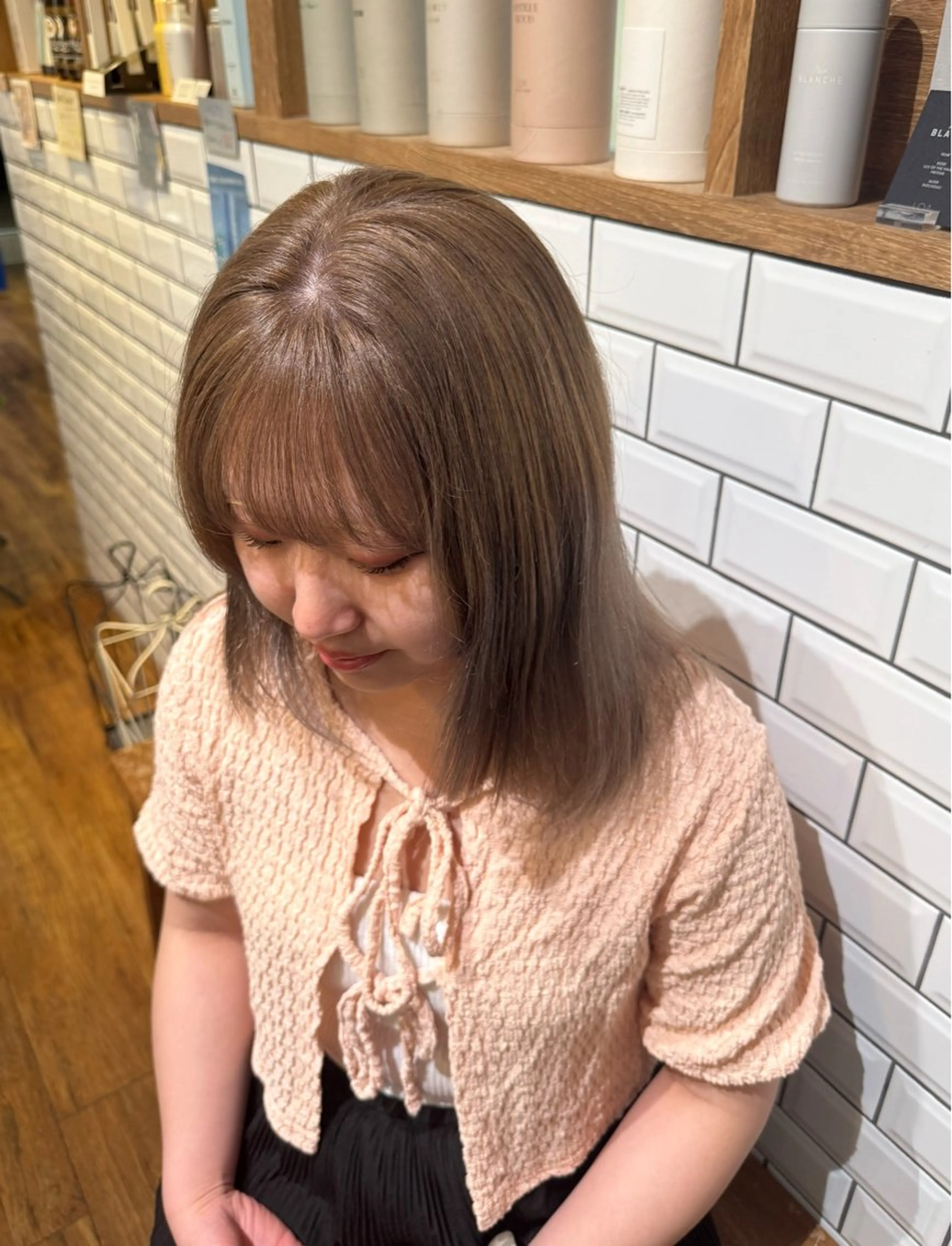 カラー ベージュカラー ミルクティーベージュ 🍒おおさわ せいら🍒のヘアスタイル