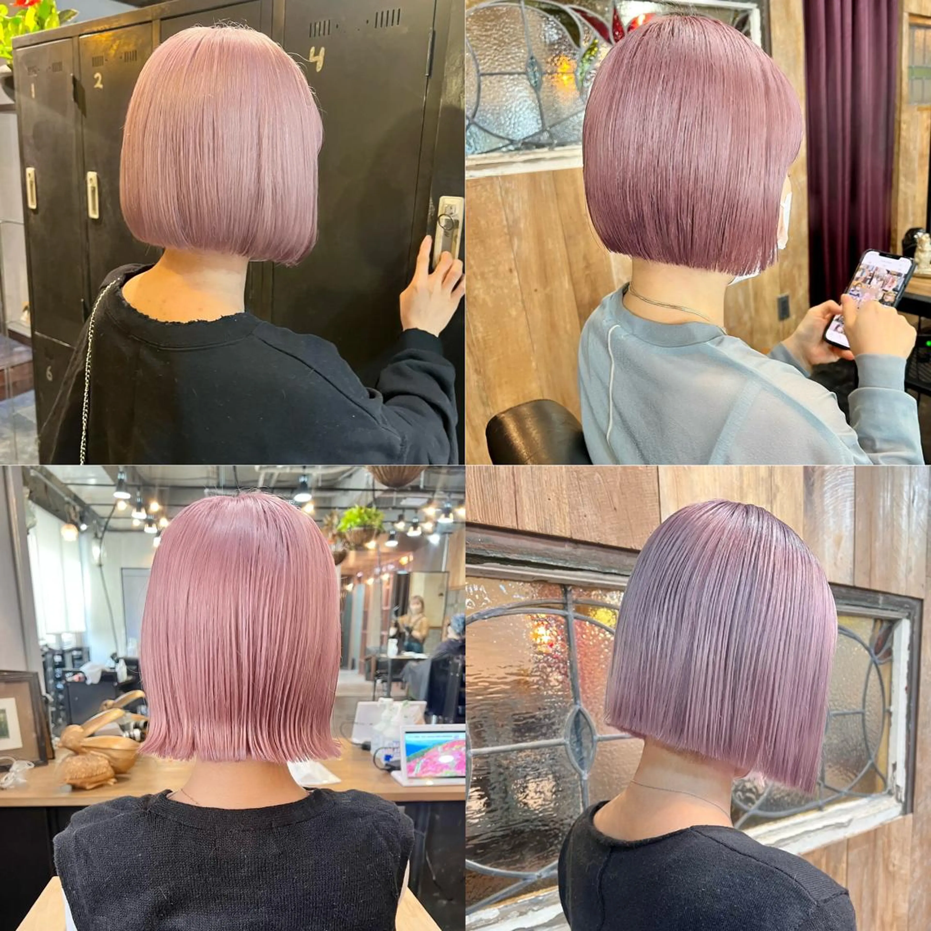 ショート カット ヘアカラー トリートメント ハイトーンカラー🍑 心斎橋のヘアスタイル