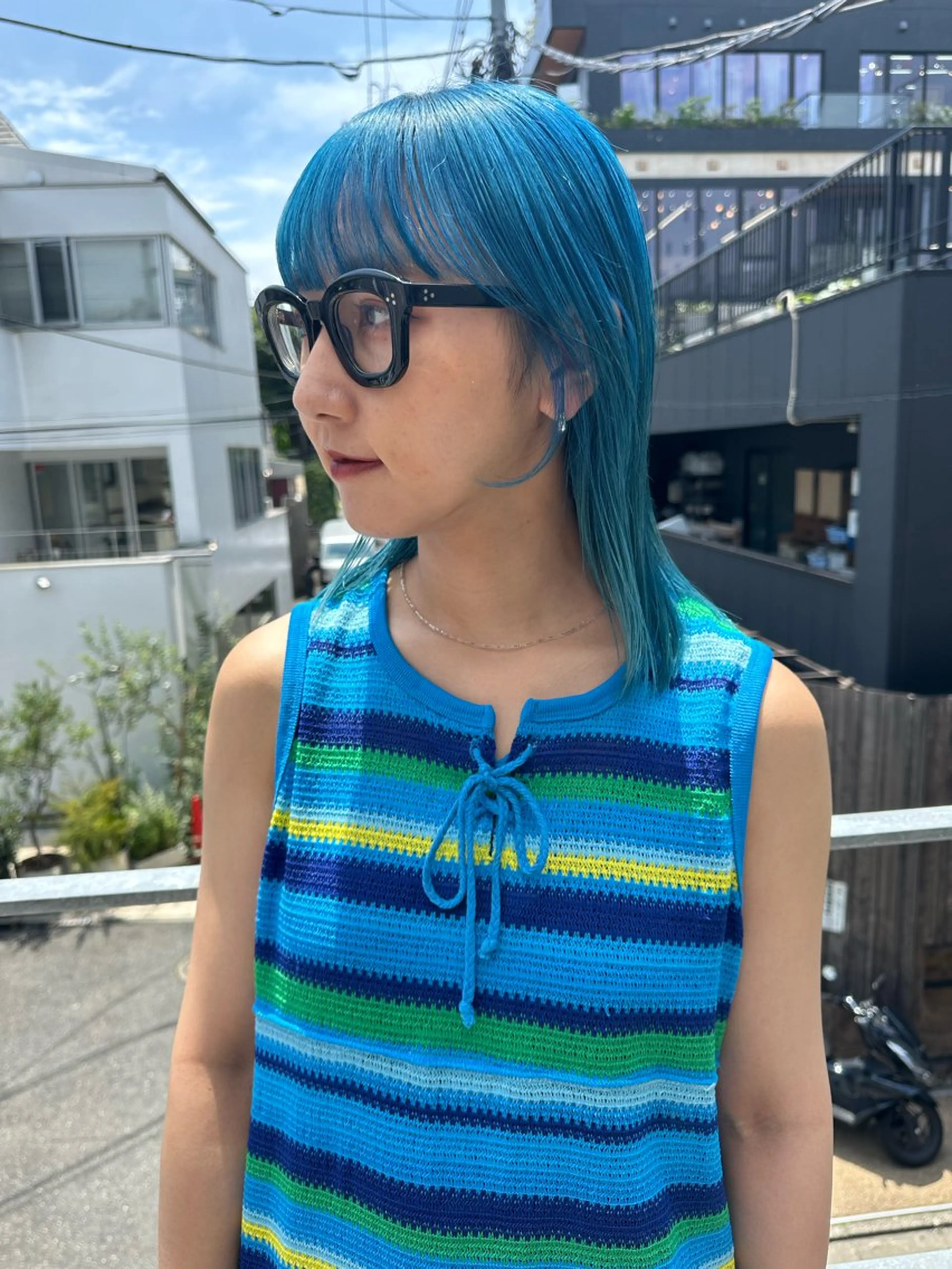 ミディアム カラー ブリーチ ボブ/似合わせカット /ニュアンスカラーのヘアスタイル