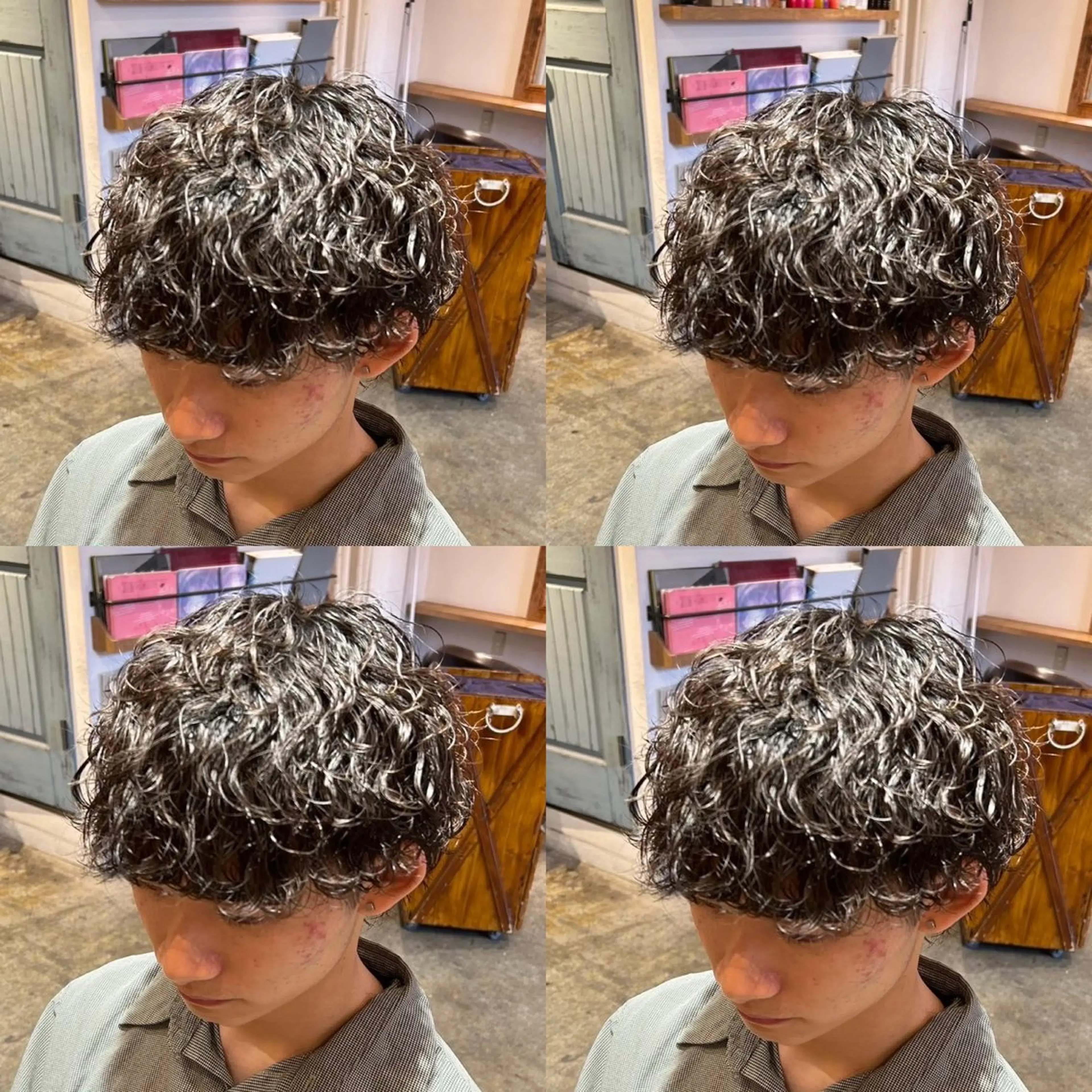 パーマ メンズ カット パーマ トリートメント 店長✨️韓国ヘア✖️ 髪質改善カラー／純大のヘアスタイル