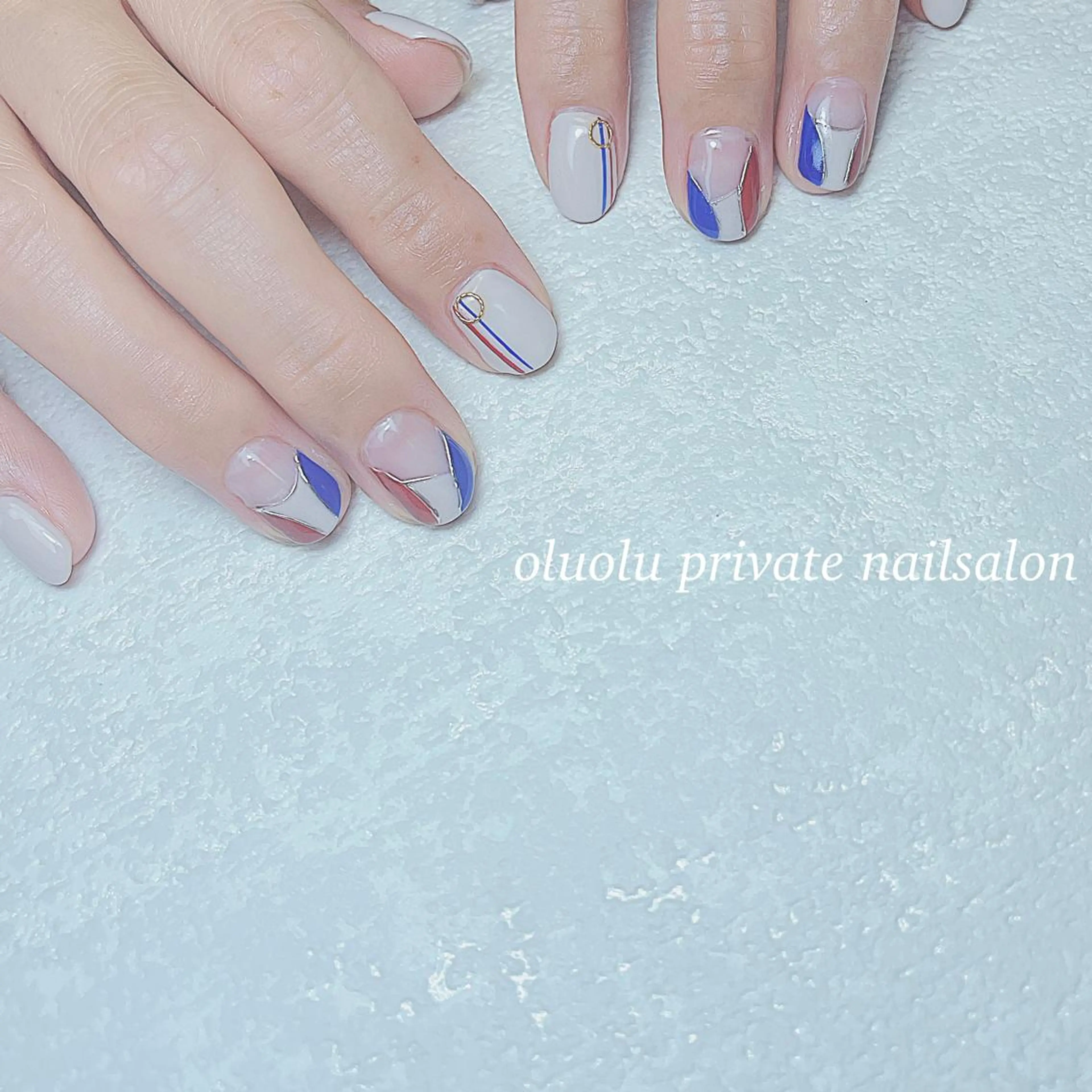 ネイル 持ち込み ショートネイル 夏ネイル ハンドネイル 大村 紬華のネイルデザイン