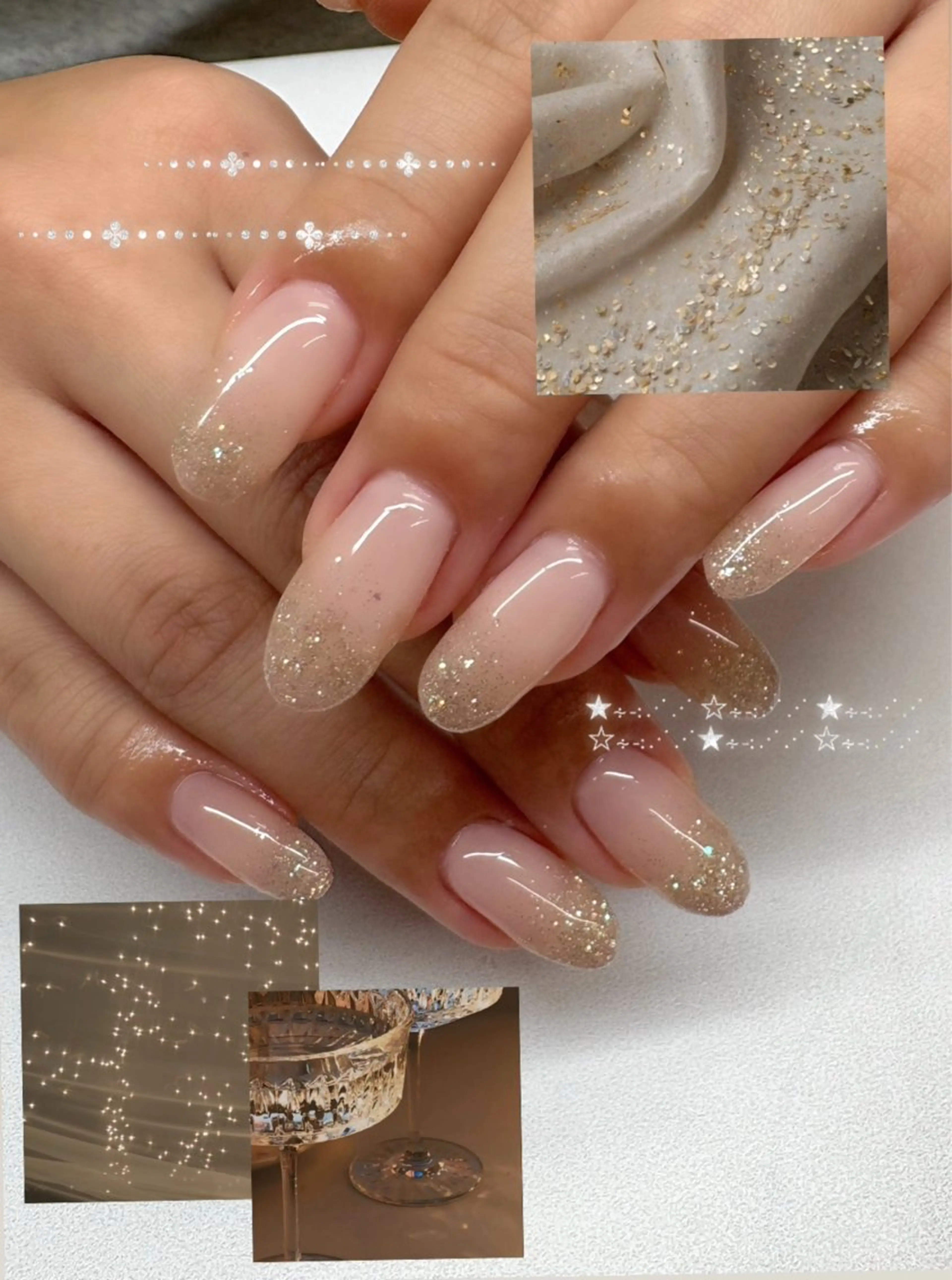 ネイル グラデーション ラメ(グリッター) ラメグラデーション ハンドネイル Rire eye + beauty 【リールアイプラスビューティー】所属・Rire miuのネイルデザイン