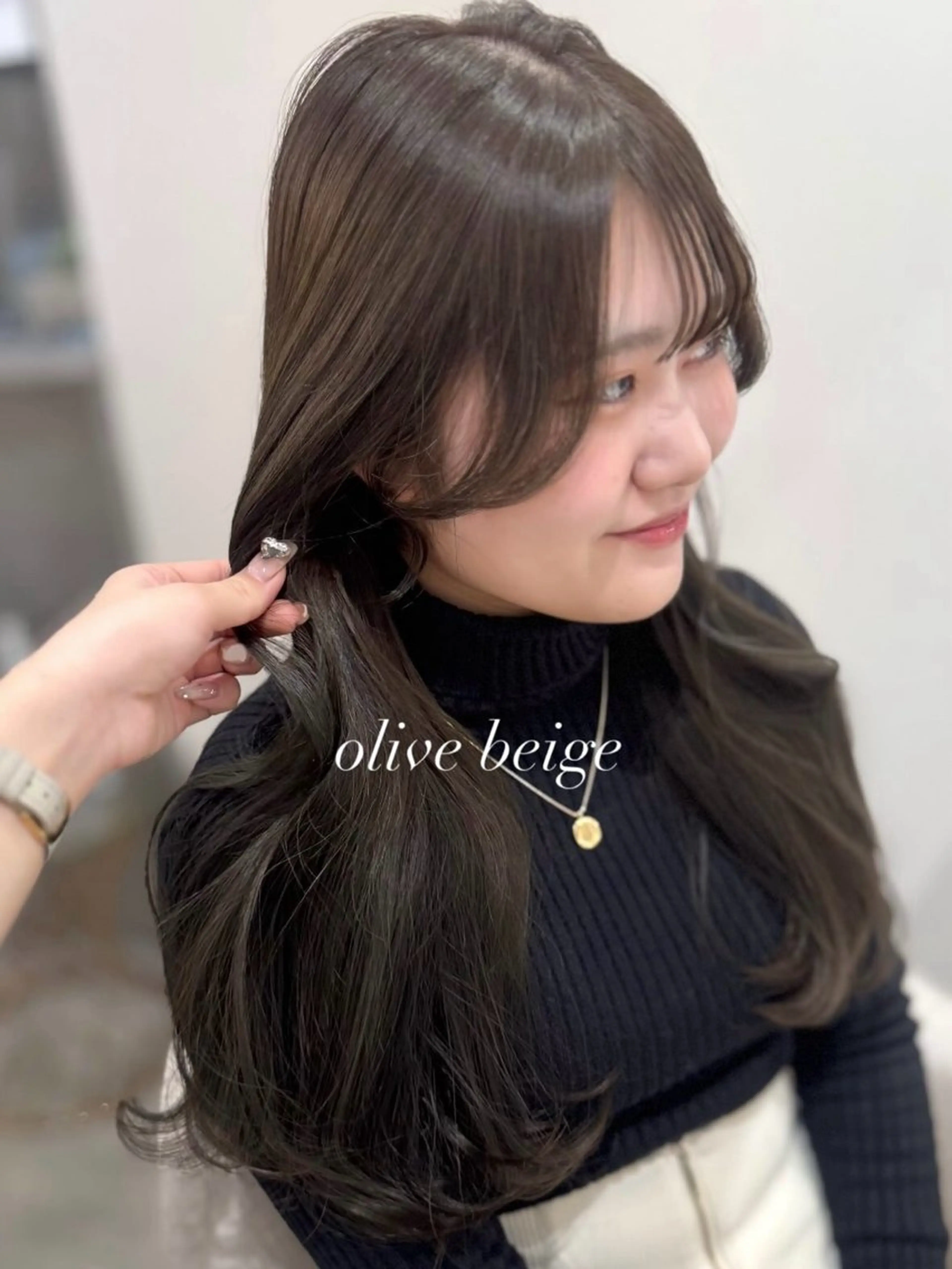 ロング カラー カット ヘアカラー トリートメント mareka/顔周り /透明感カラー🤍のヘアスタイル