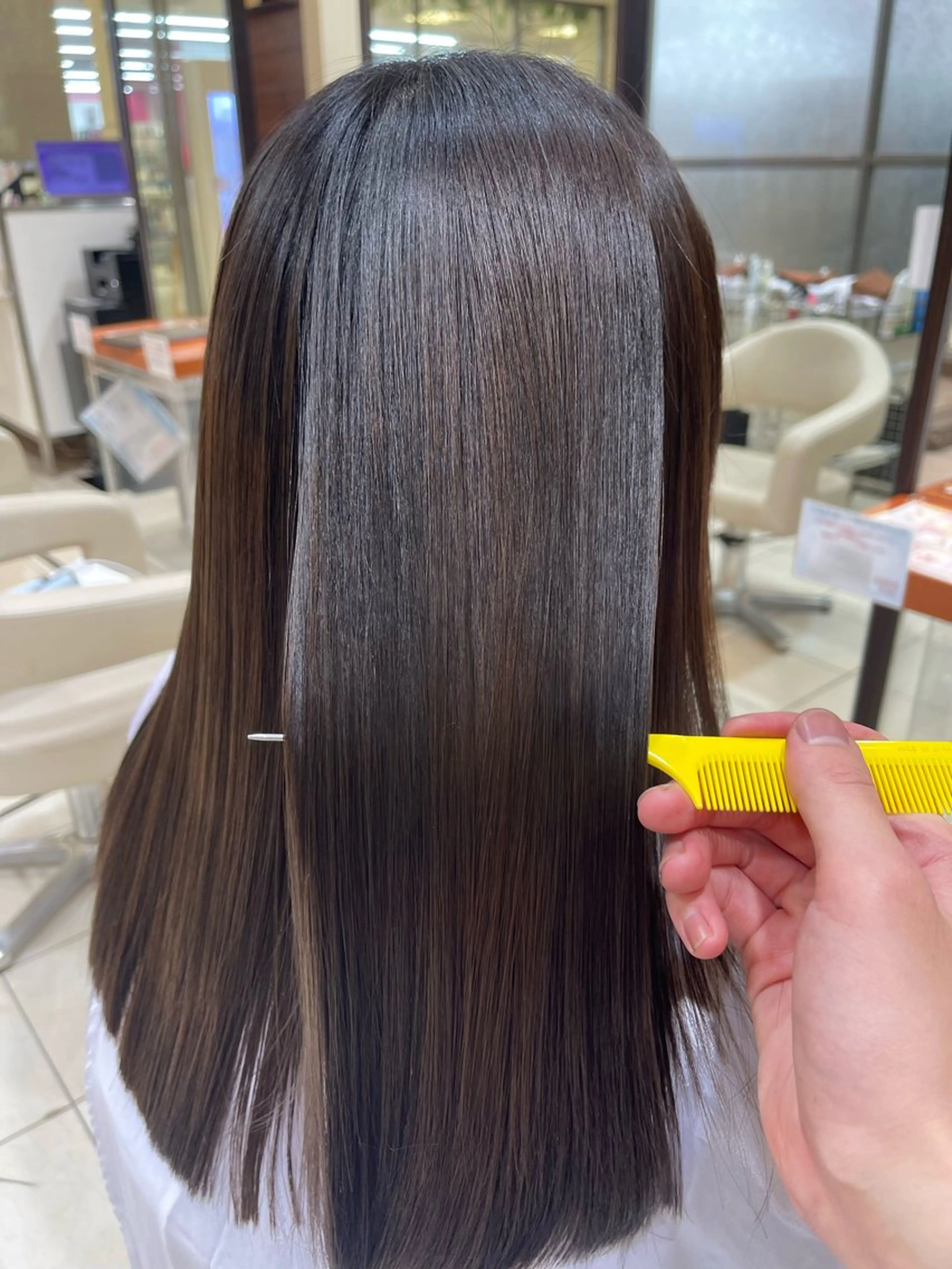 ロング 髪質改善 カット 縮毛矯正 トリートメント カネヒラ リョウスケのヘアスタイル