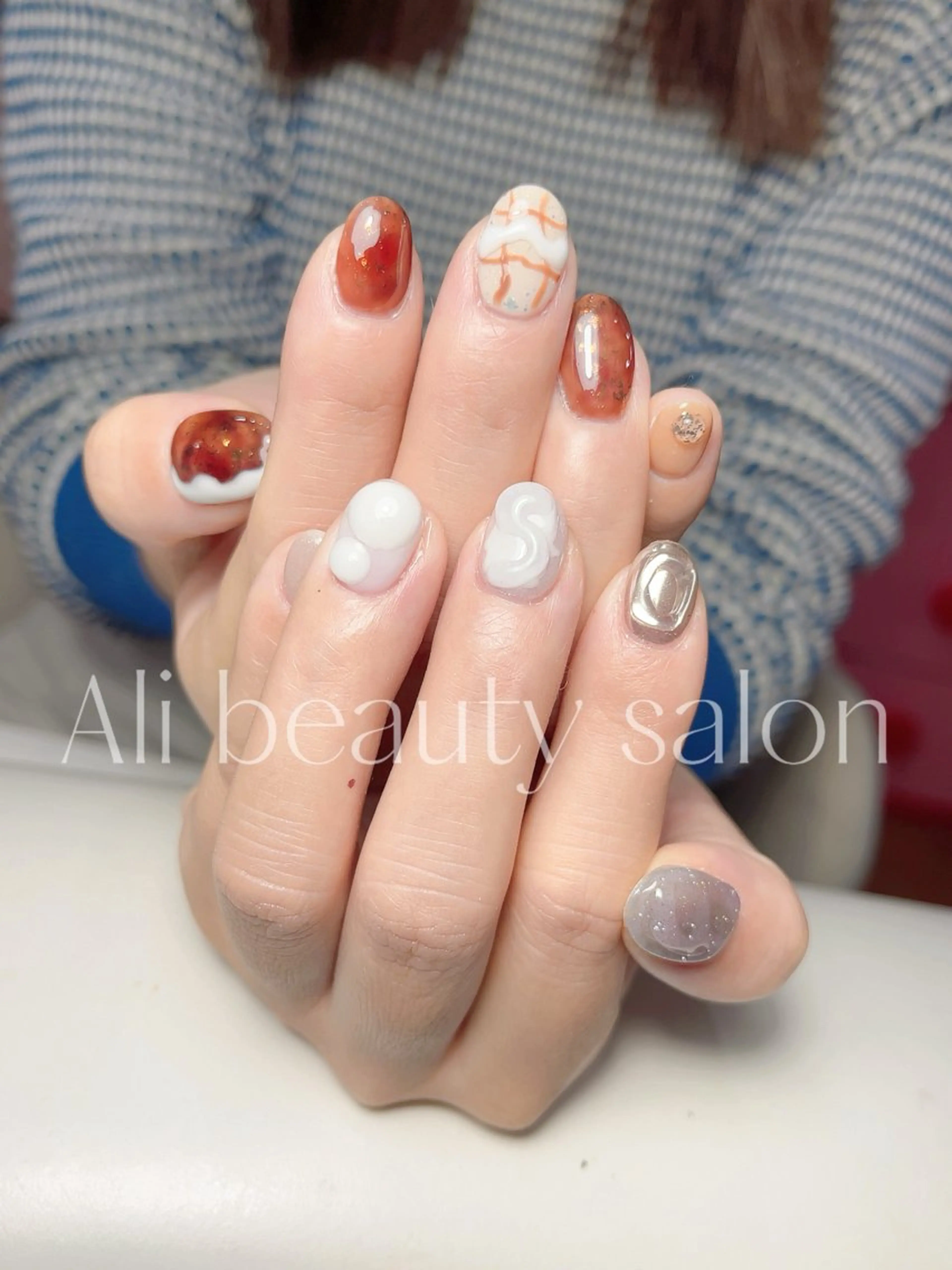 ネイル アートネイル マグネットネイル 大理石ネイル(マーブル) ハンドネイル Ali 新小岩 ネイル専門のネイルデザイン