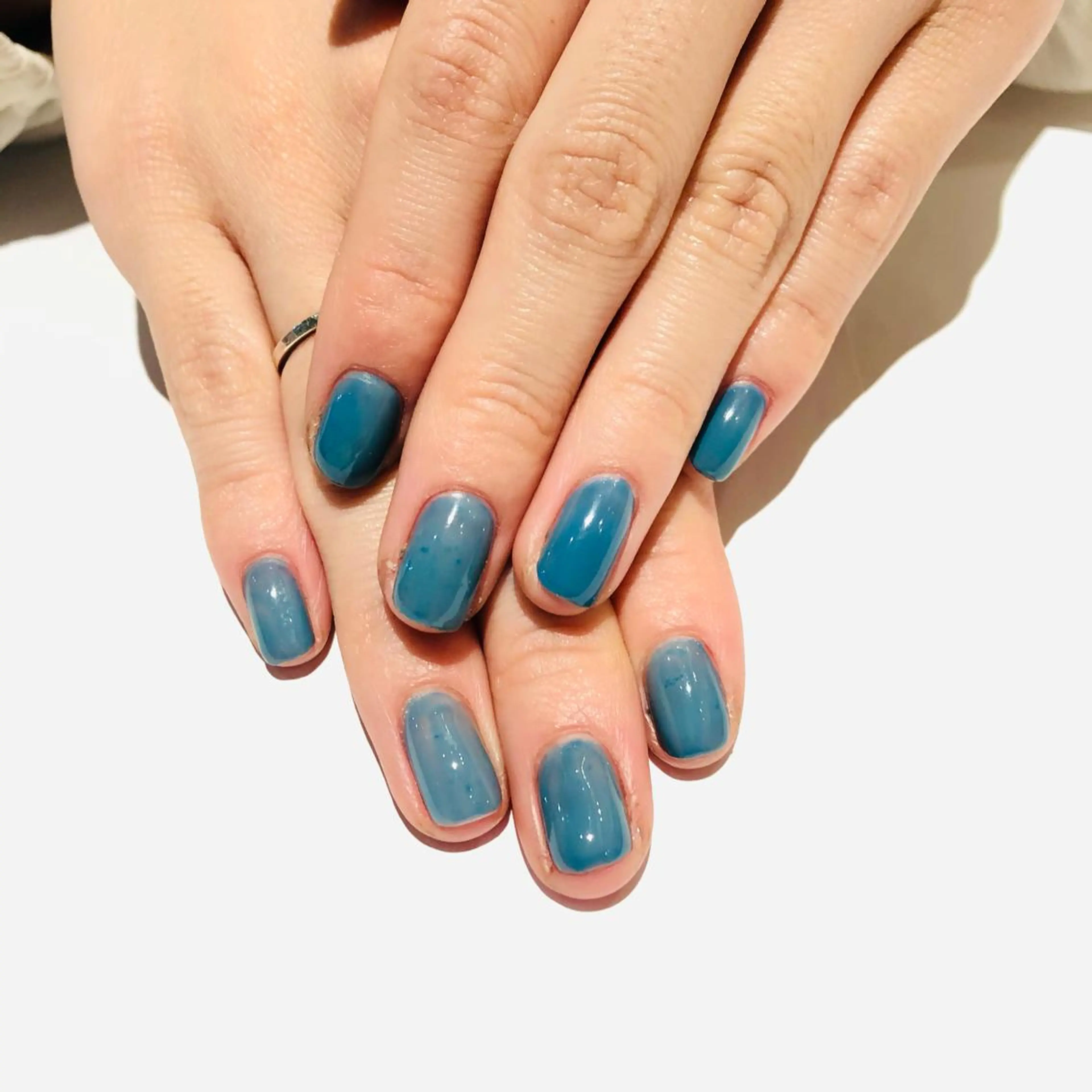 ネイル ブルー ニュアンスネイル 大阪福島 韓国まつげ Sayaka🤍🐩のマツエク・マツパデザイン