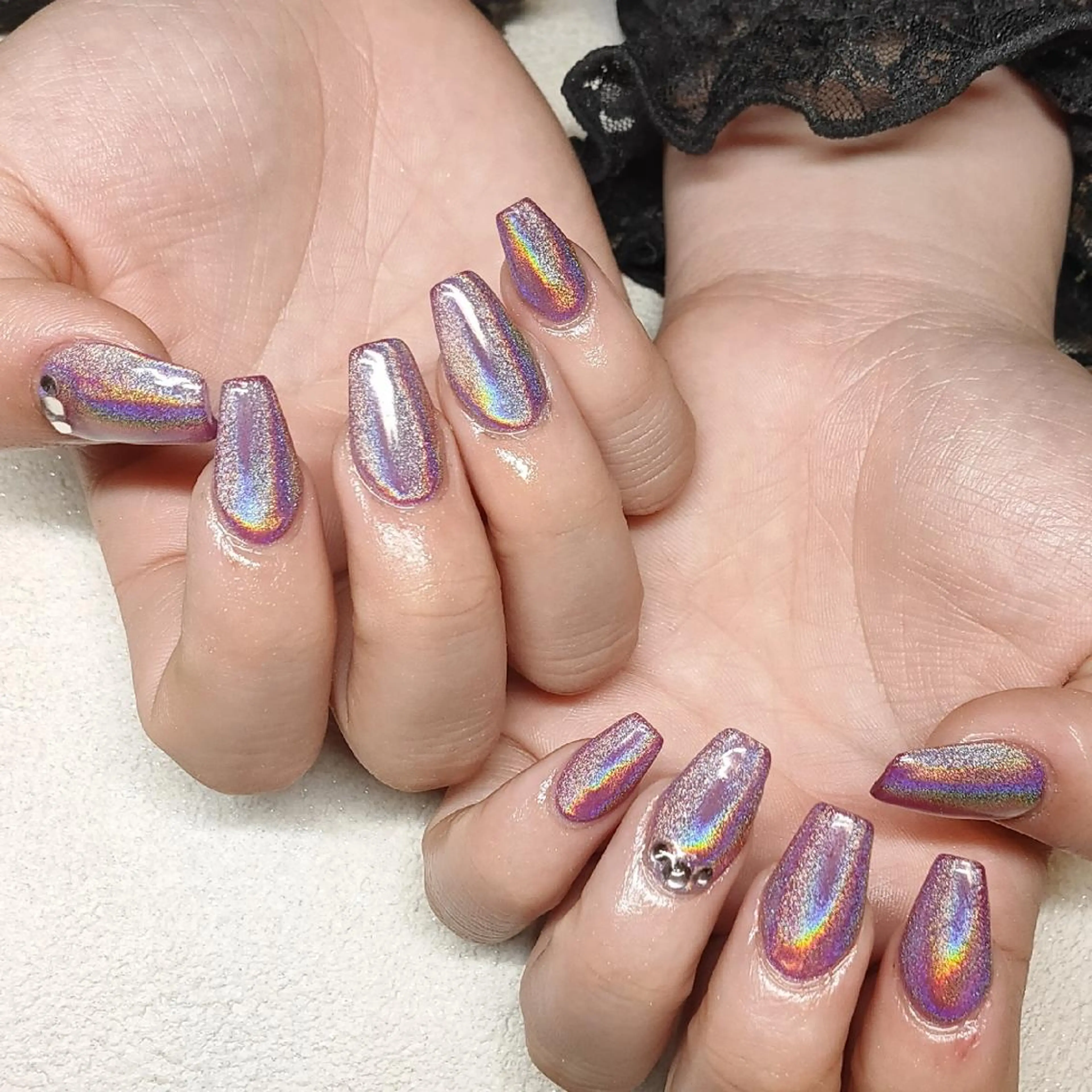 ネイル ストーンネイル ハンドネイル private nailsalonのネイルデザイン