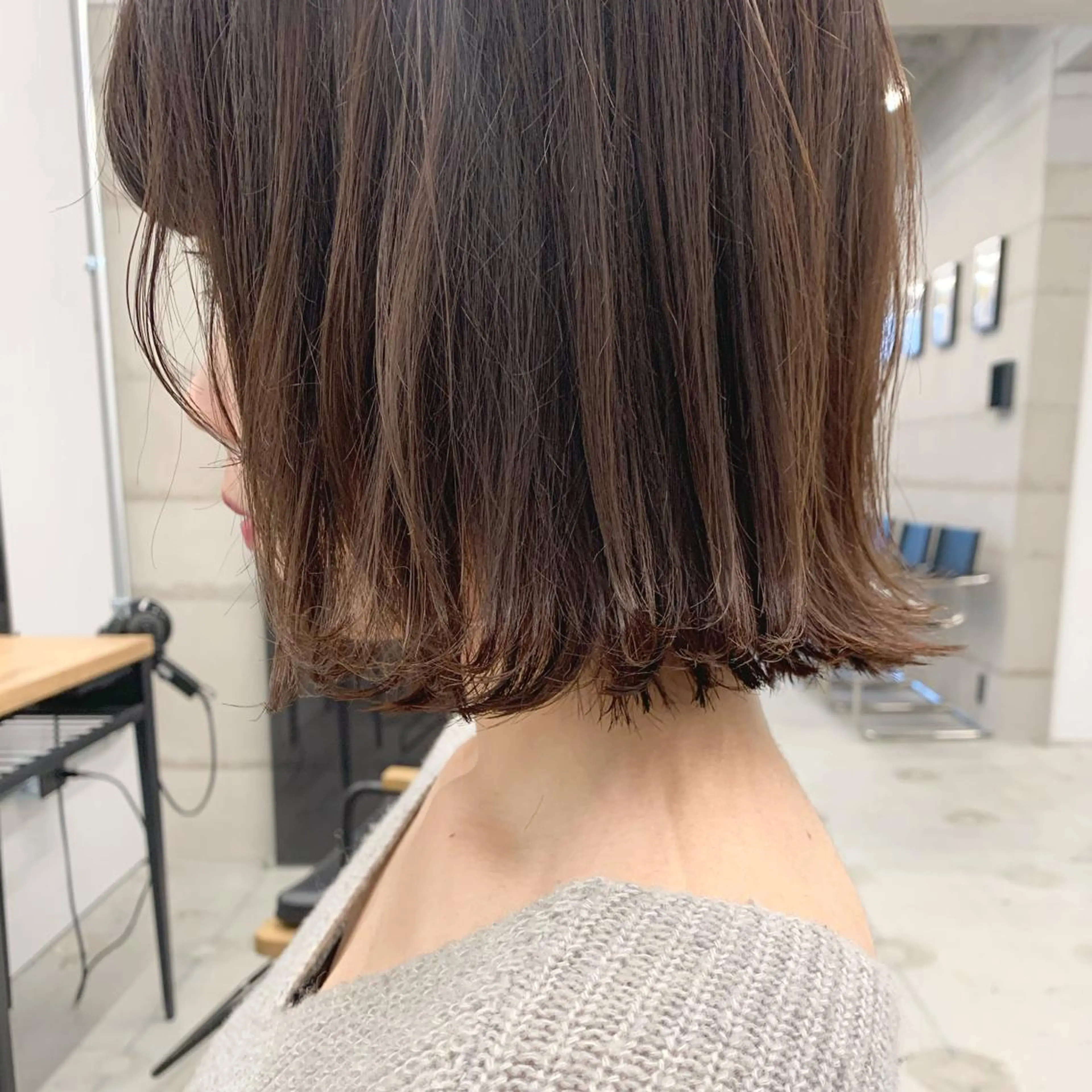 ミディアム カラー 透明感/オリーブ/ グレージュ/YUKAのヘアスタイル