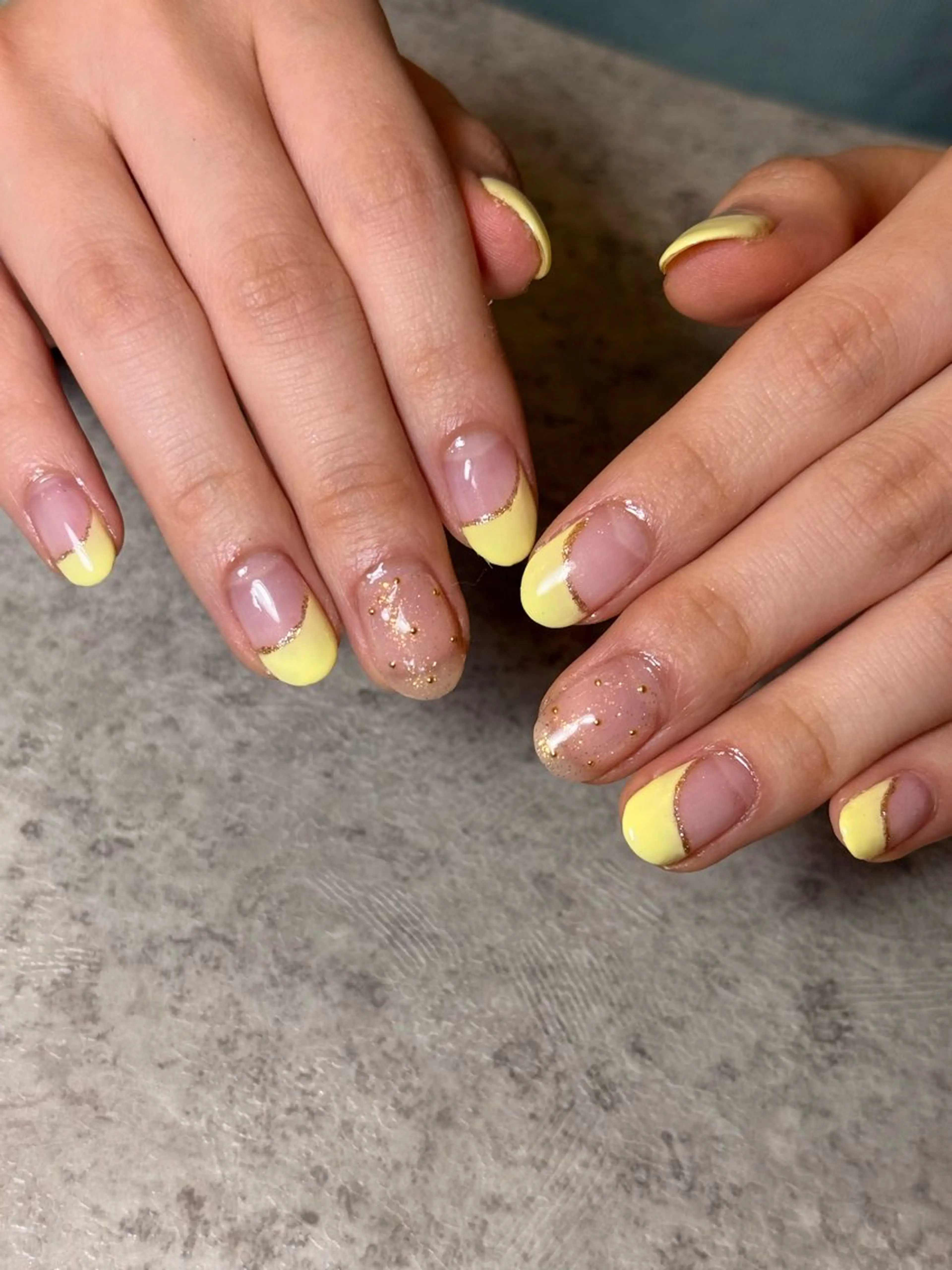 ネイル フレンチネイル パステルネイル 黄色 withB 池尻大橋のネイルデザイン