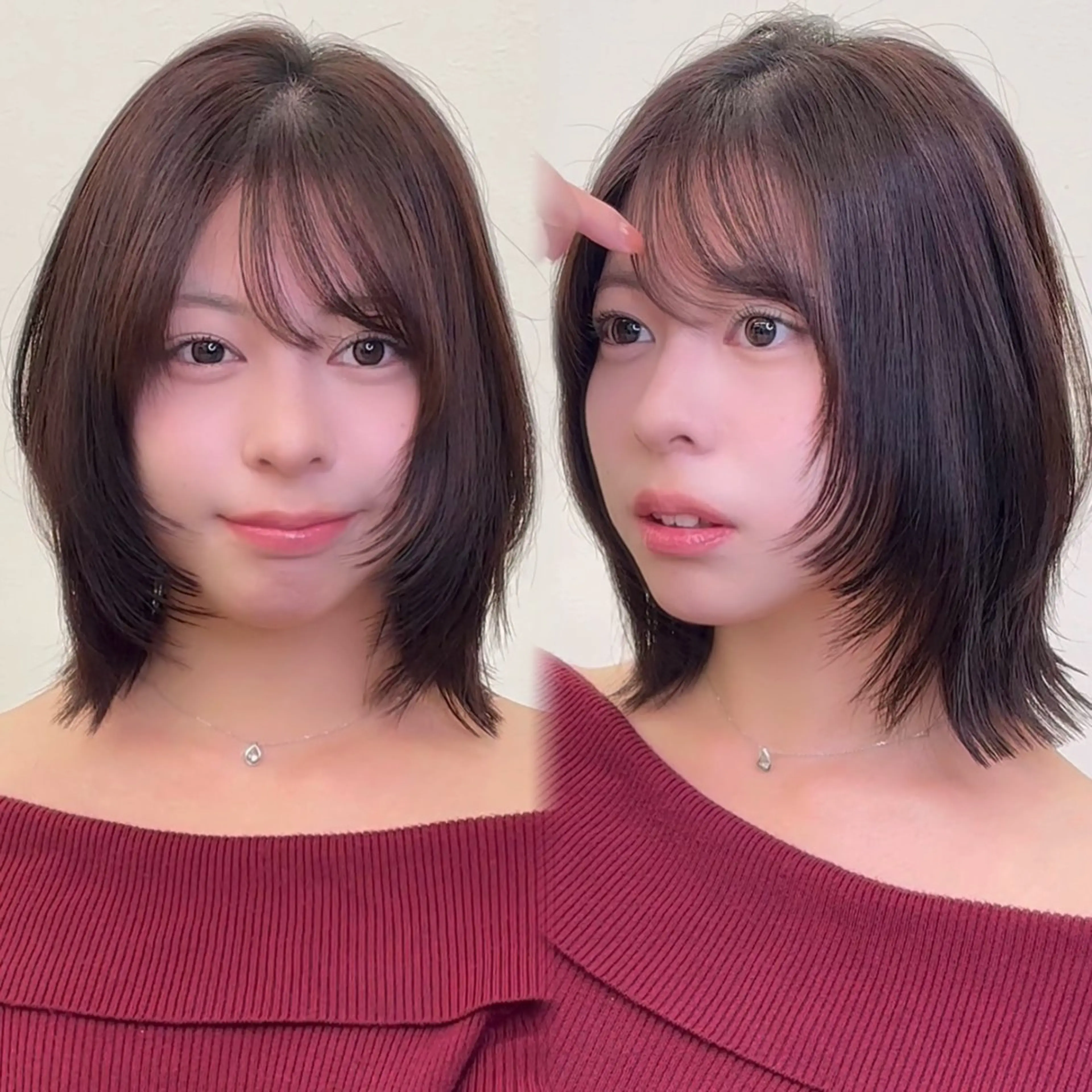 ミディアム カット ヘアカラー トリートメント Zina/タカト/ レイヤー×艶髪✨️のヘアスタイル