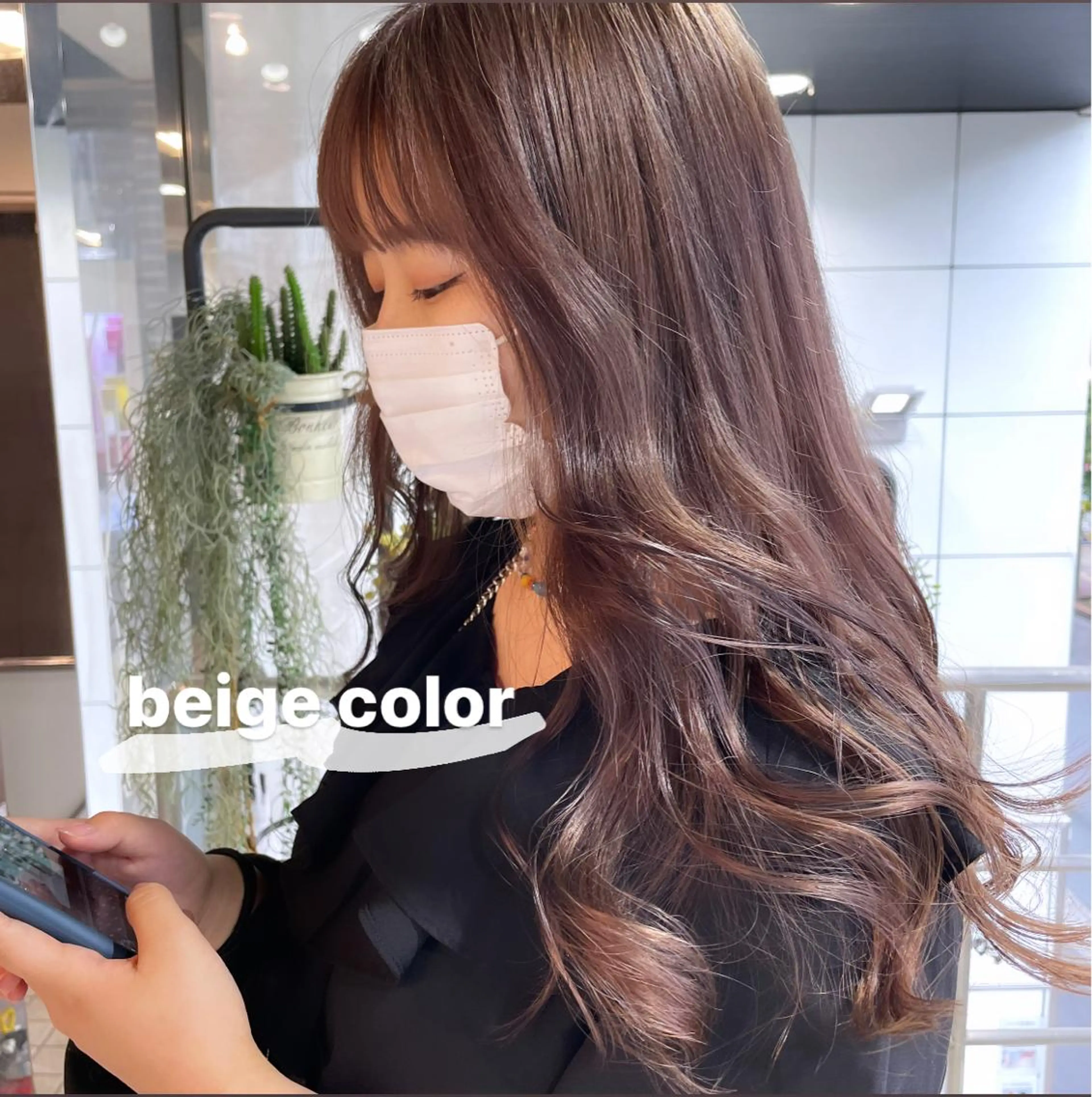 セミロング カラー ベージュカラー ブリーチ 透明感カラー 髪質改善 ヘアカラー トリートメント 韓国ヘア🦋 MIYUのヘアスタイル