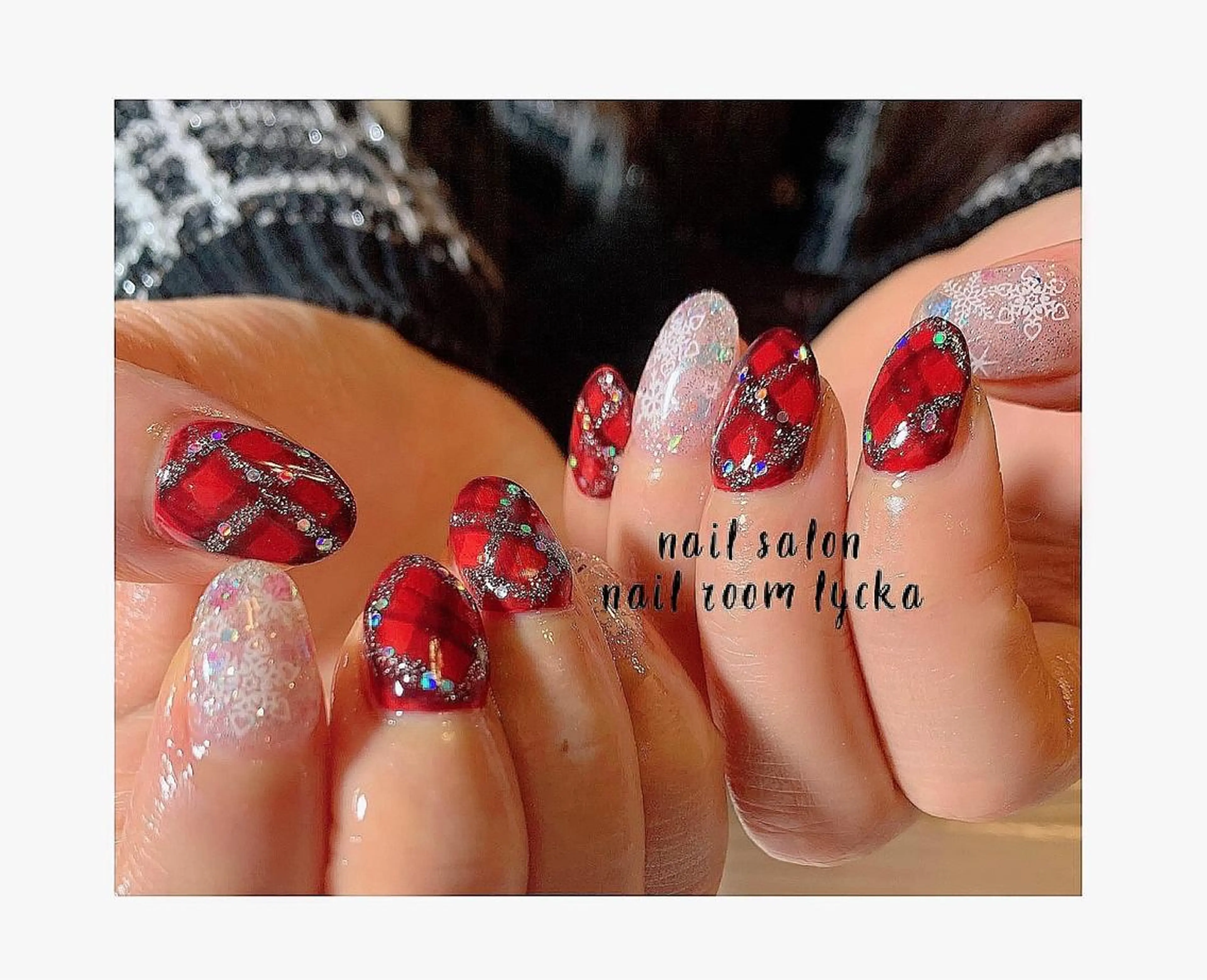 ネイル ジェルネイル パラジェル 冬ネイル ﾈｲﾙﾙｰﾑﾘｯｶ 𝐦𝐚𝐲𝐮のネイルデザイン