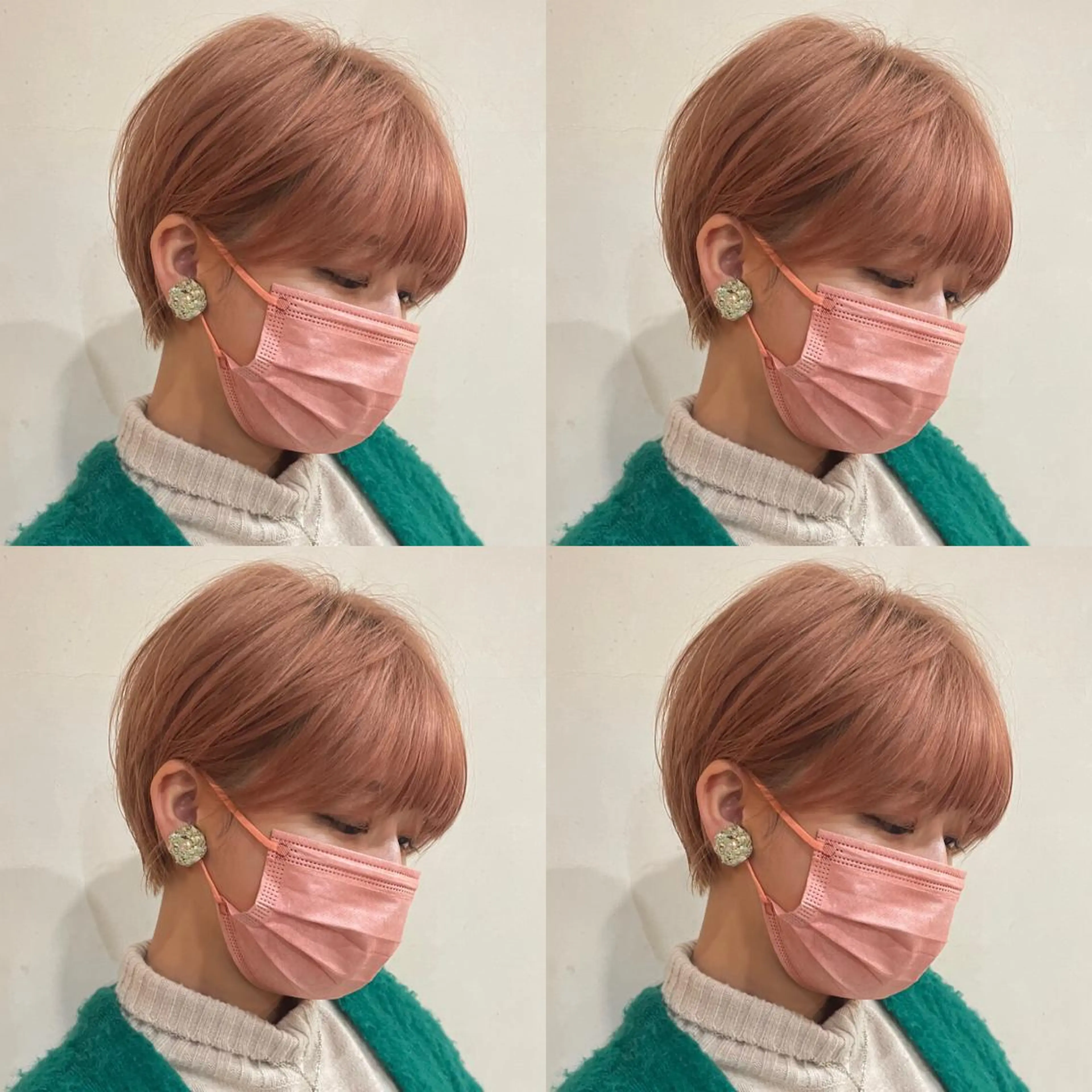 ショート カラー ショートボブ ハンサムショート 丸みショート デザインカラー ハイライトカラー ヘアカラー トリートメント 京都大人女性ショート 徒歩1分/秋山のヘアスタイル